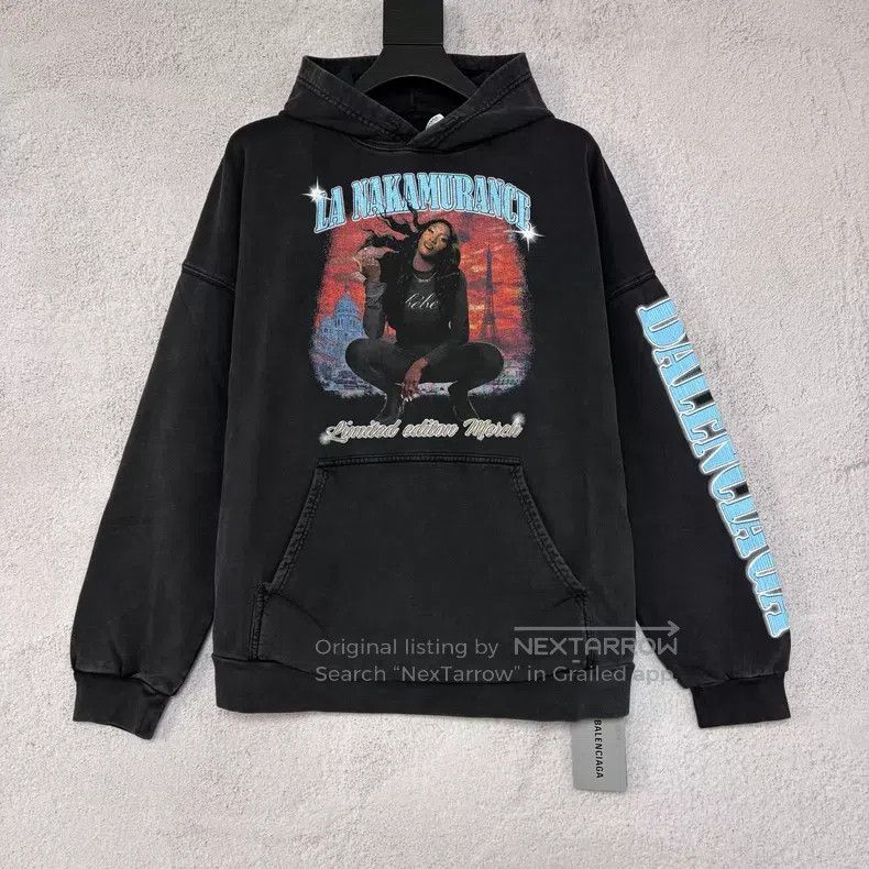 Balenciaga Balenciaga Vintage Washed Black Hoodie with Celebrity Post Size US S / EU 44-46 / 1 - 1 Thumbnail