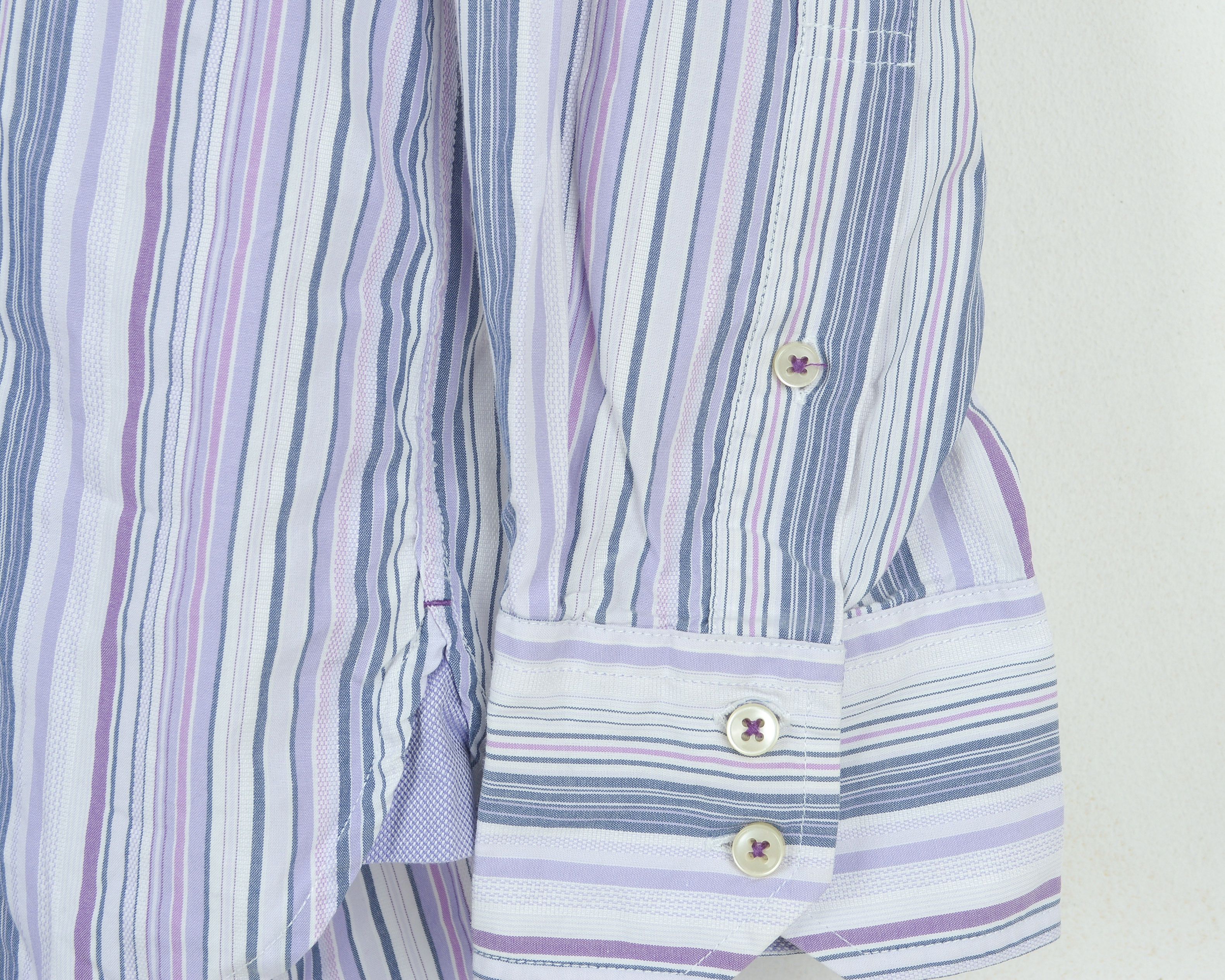 Tommy Hilfiger Cotton Pinstriped Purple Shirt Casual Long Sleeved Formal Size US L / EU 52-54 / 3 - 4 Thumbnail