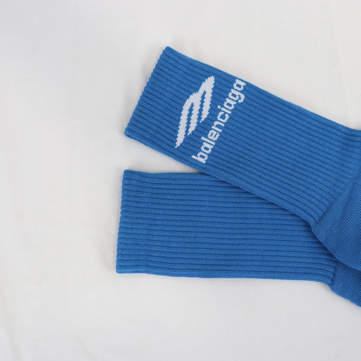 Balenciaga o1rshd1 Sport Icon Tennis Socks in Blue Size ONE SIZE - 2 Thumbnail