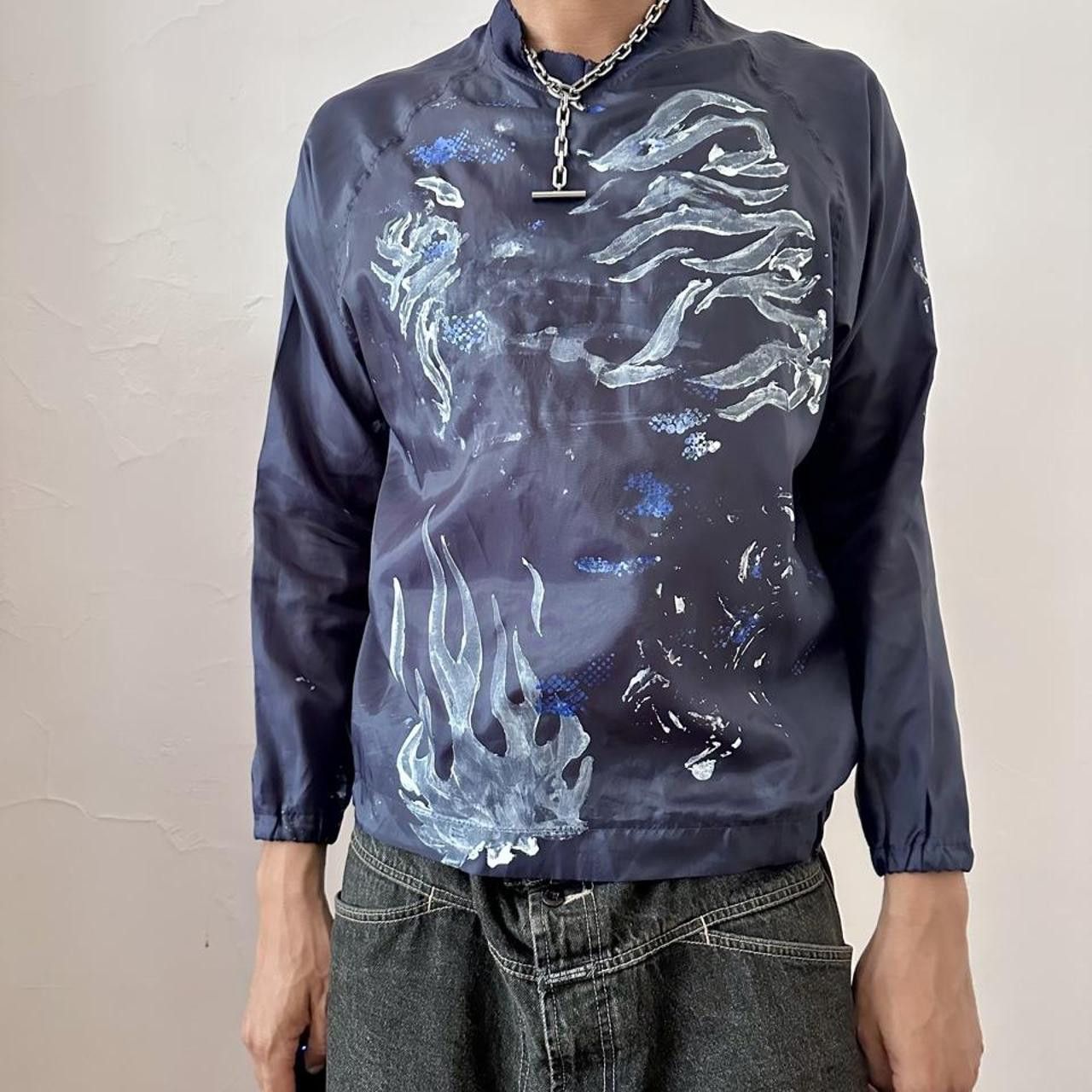Other ASTROBOI* 'Mathias' Navy Nylon Painted Pullover Shirt - Med Size US M / EU 48-50 / 2 - 1 Thumbnail