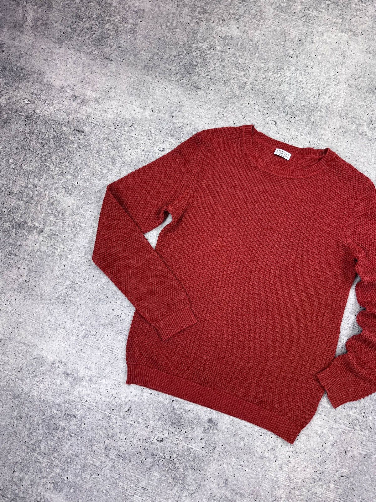 Brunello Cucinelli Brunello Cucinelli Italian Red Knit Sweater Sweatshirt Men L Size US L / EU 52-54 / 3 - 2 Thumbnail