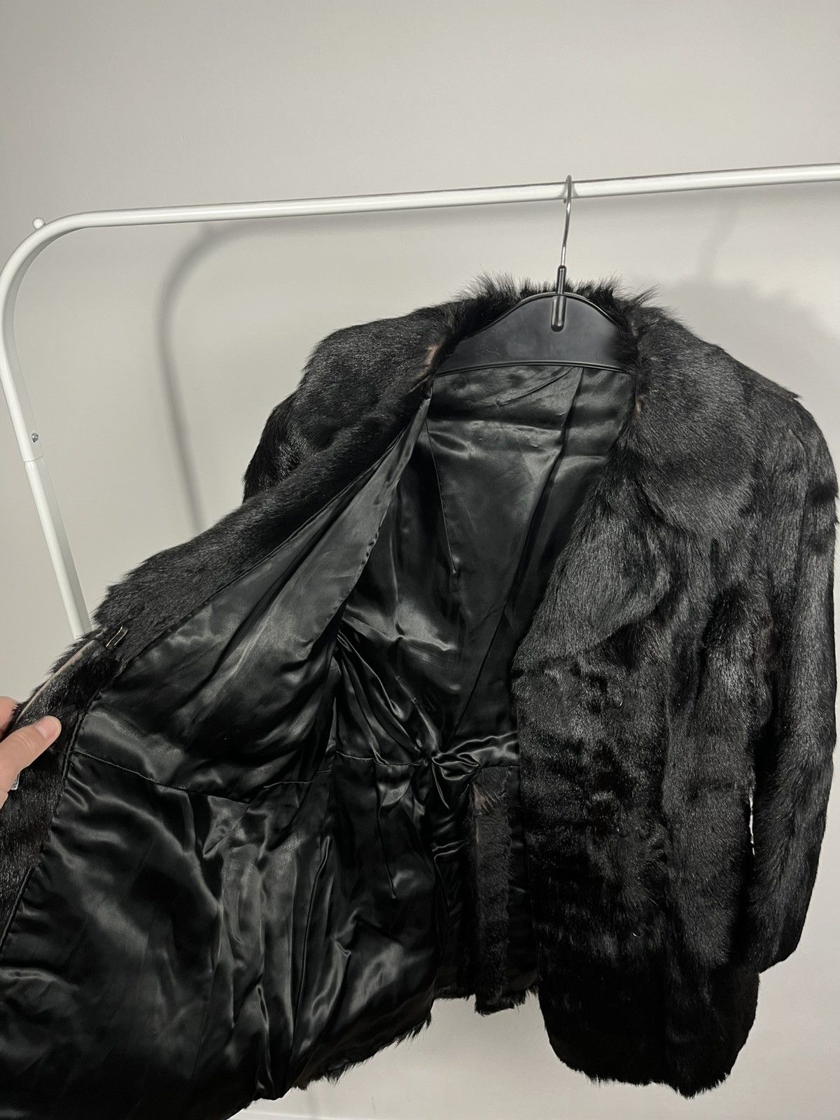 Other Vintage Black Real Fur Coat Multi Button Jacket Winter Size S / US 4 / IT 40 - 8 Thumbnail