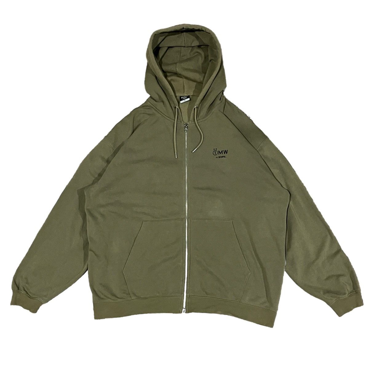 image of 1Mw Sophnet Double Zip Hoodie in Olive, Men's (Size XL)