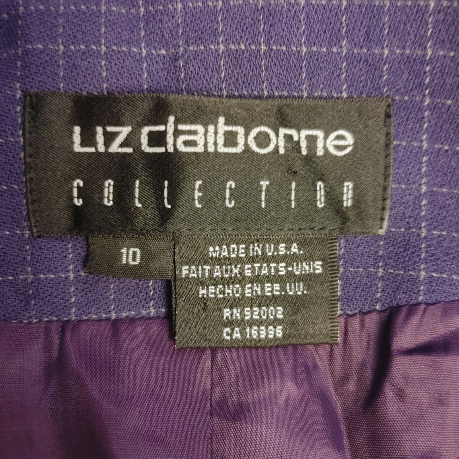Other Liz Claiborne Collection Women's 10 Purple Bttn Front Blazer Size L / US 10 / IT 46 - 3 Thumbnail
