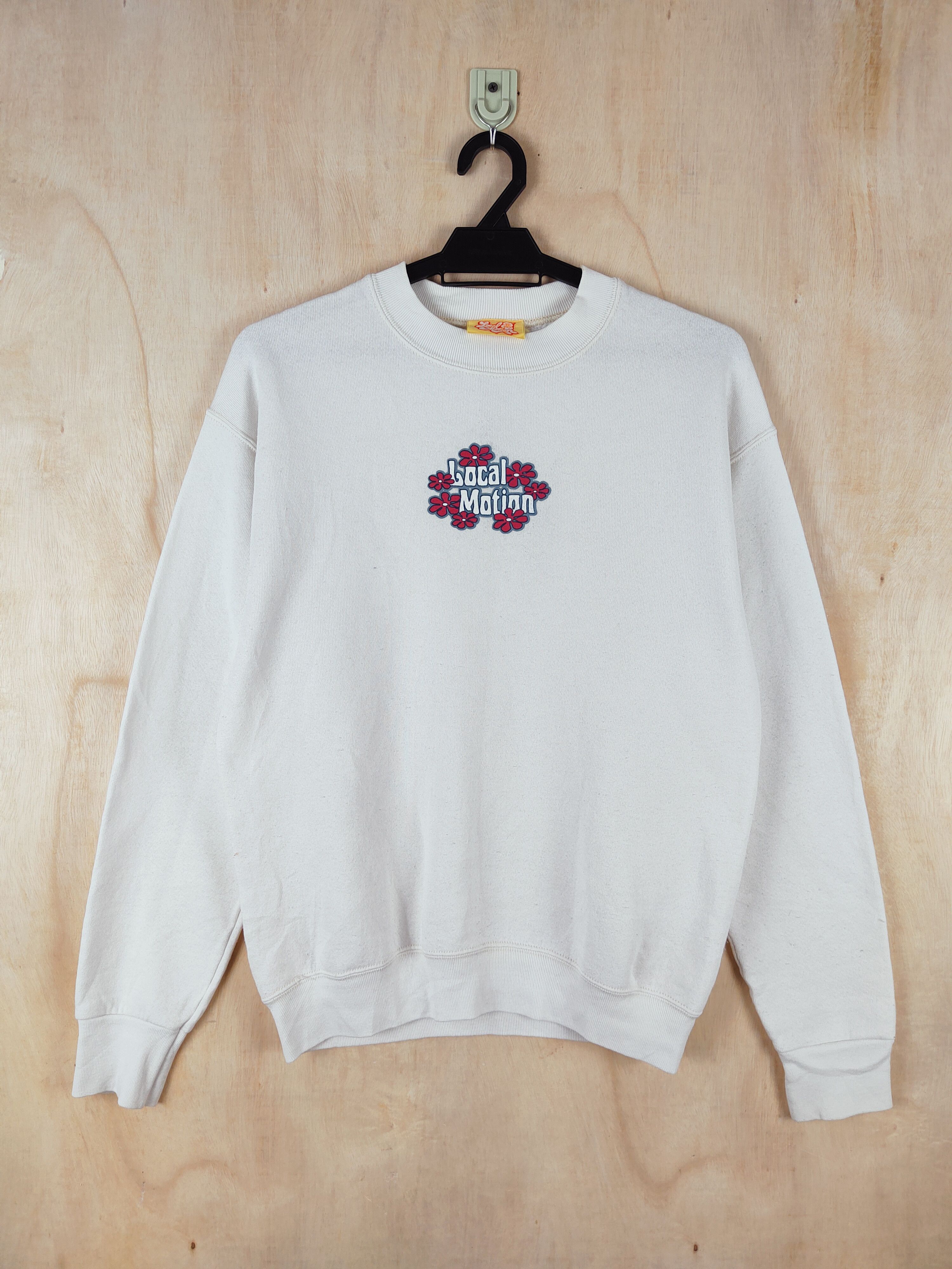 image of Surf Style x Vintage Local Motion Surf Vintage White Sweatshirts S2595, Women's (Size Small)