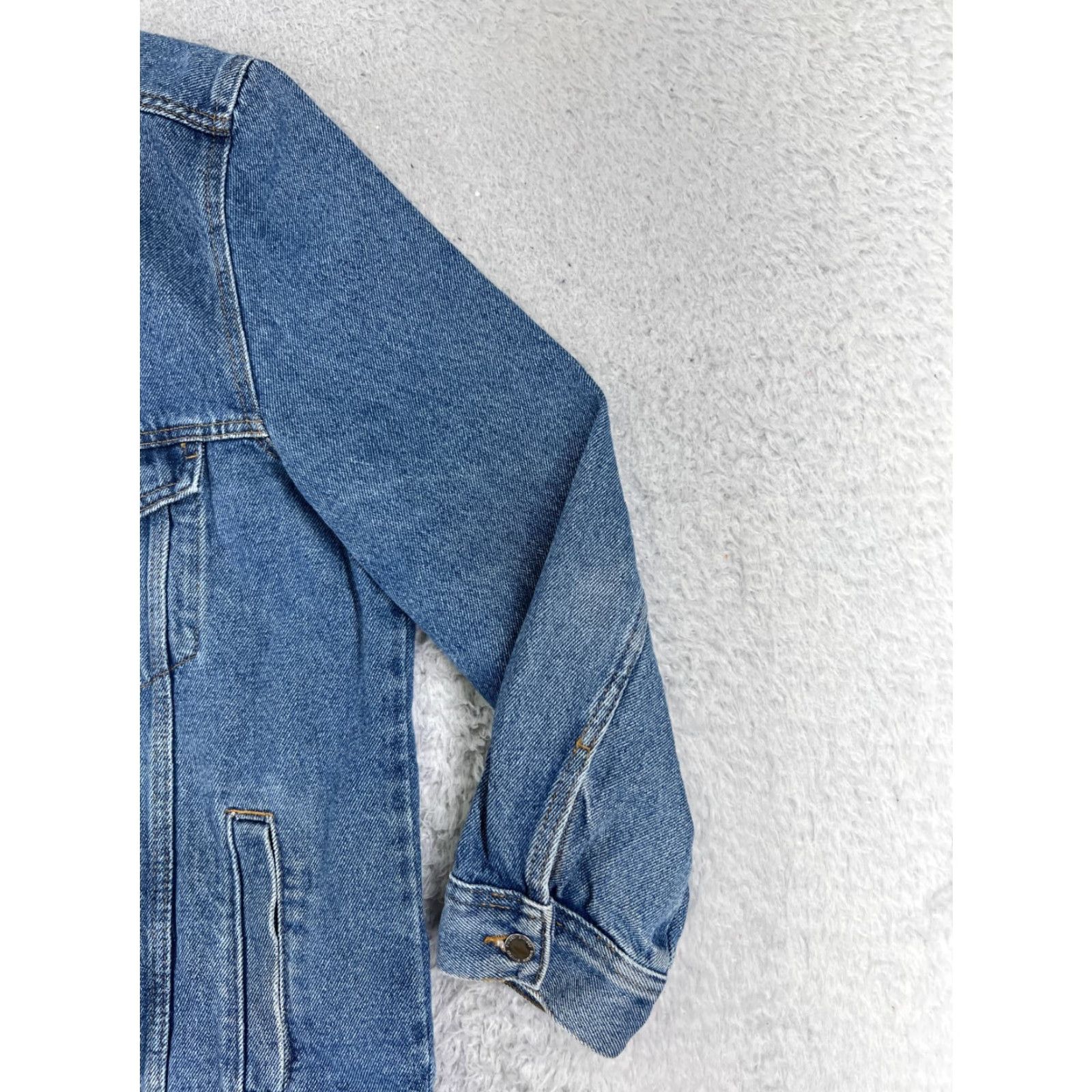 Denime VINTAGE Divided by H&M Denim Jacket Women's 4 Blue Medium Wash Trucker Button Up Cotton 80s 90s Mens Womens Size XL / US 12-14 / IT 48-50 - 2 Thumbnail