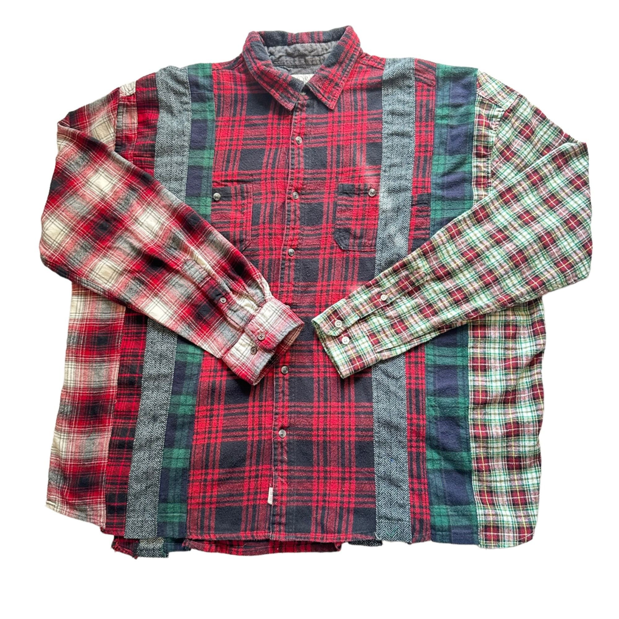 Custom Rebuilt Flannel Shirt OOAK Cotton Plaid One Size Inse