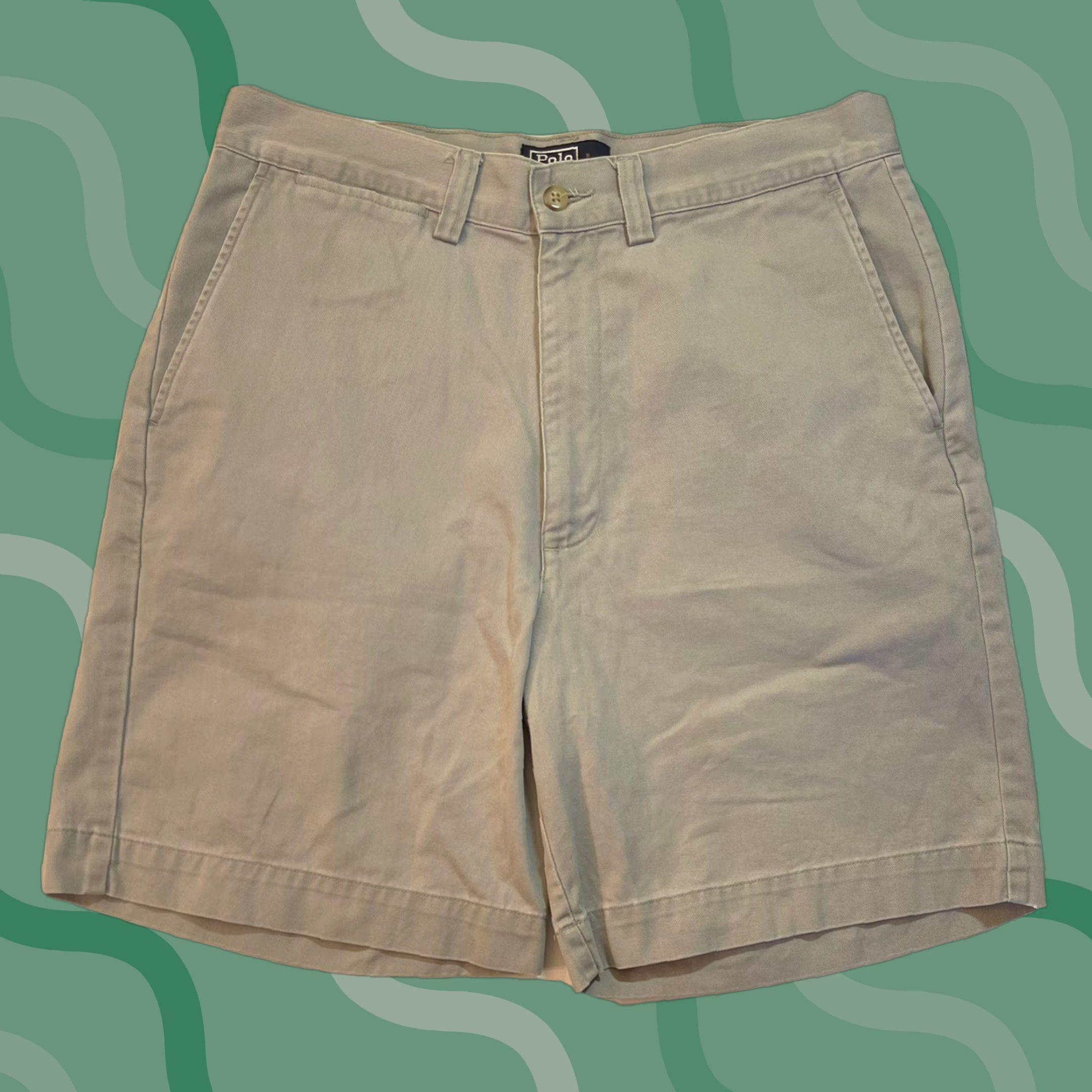 Polo Ralph Lauren VINTAGE Polo Ralph Lauren Pants Mens 32 Gray Flat Front Cotton Chino Preppy 90s Mens Size US XS / EU 42 / 0 - 1 Thumbnail