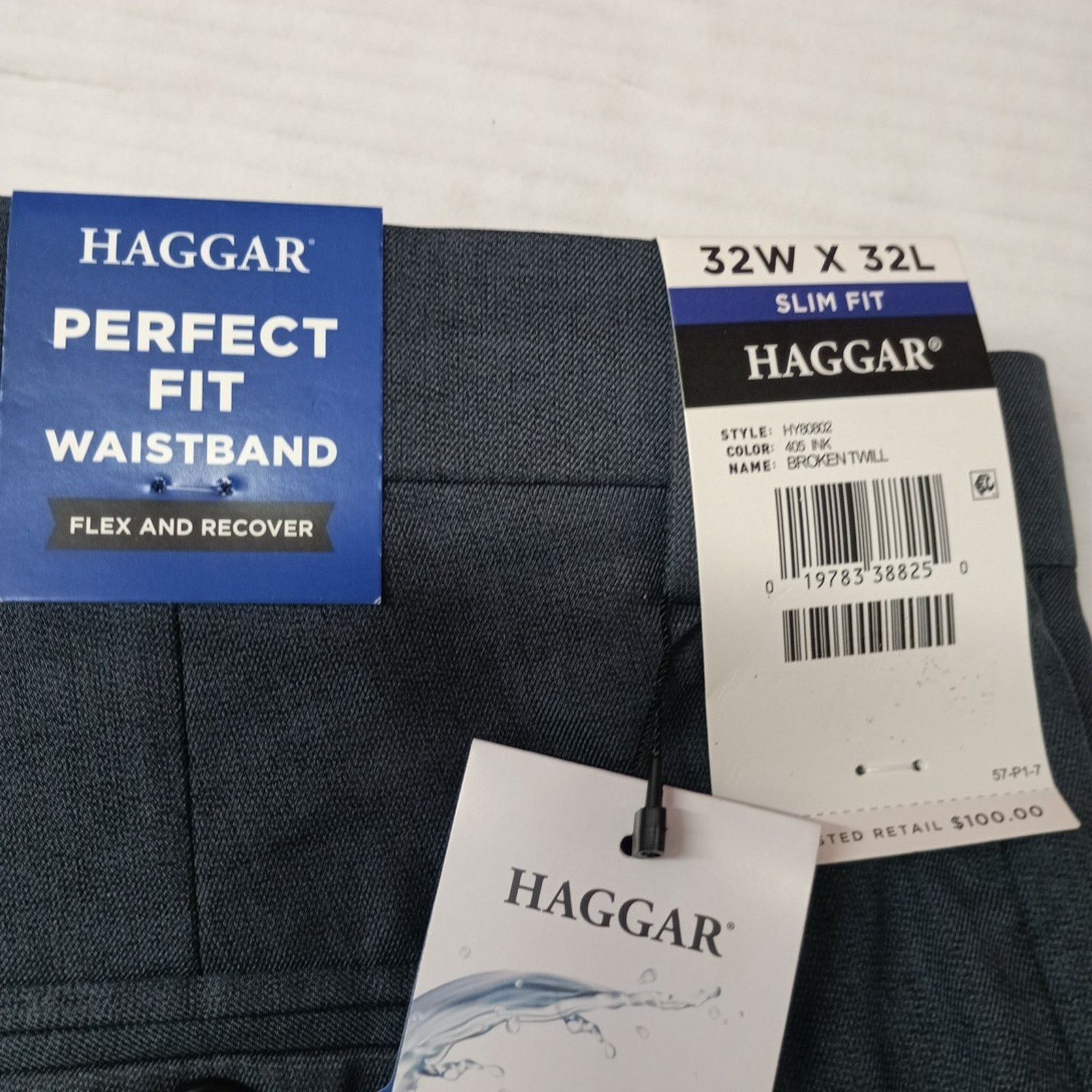 Haggar Haggar Repreve Slim Fit Dress Pants Men's 32x32 Ink Gray Size US 32 / EU 48 - 2 Thumbnail