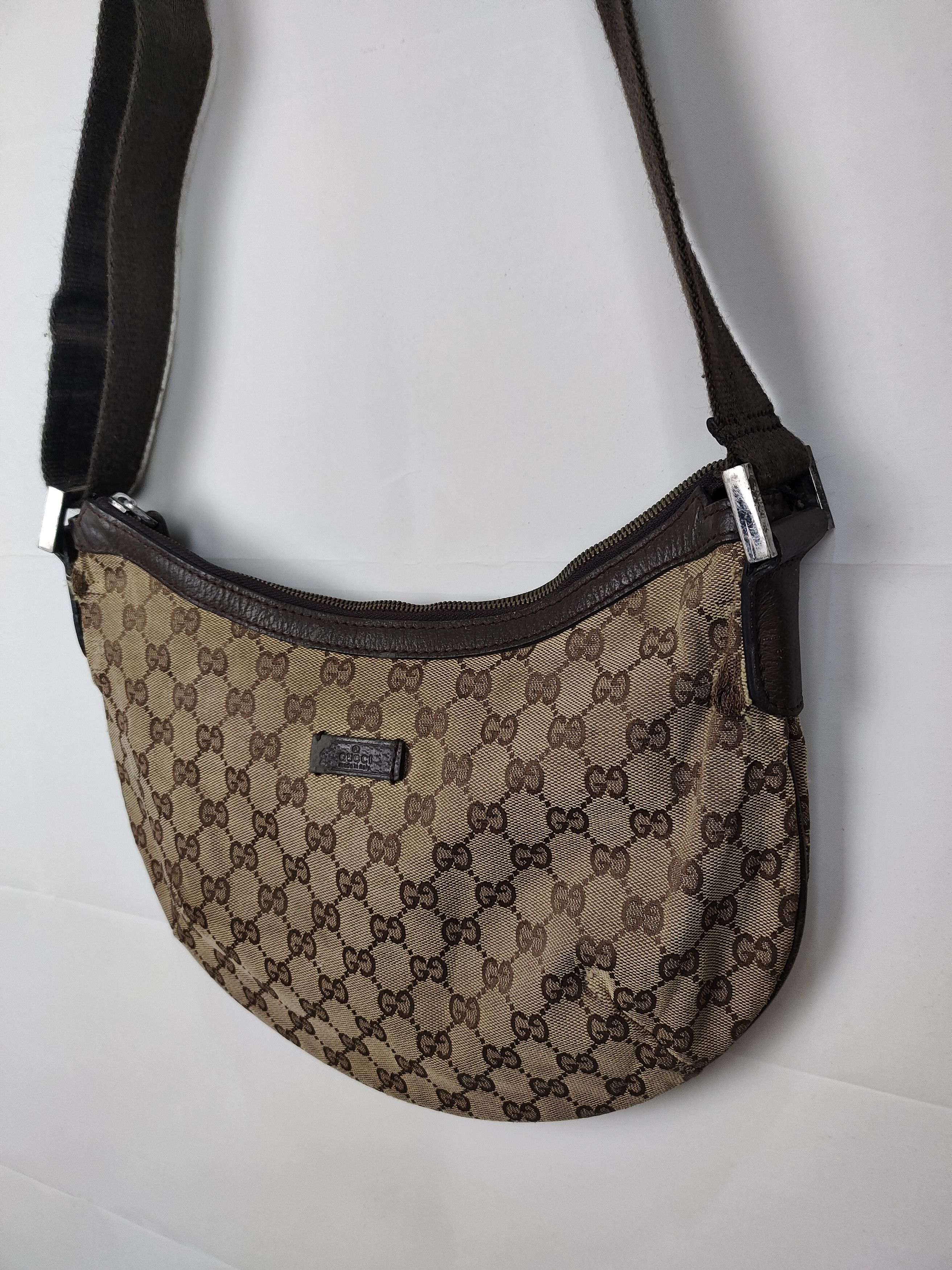 Gucci Gucci Monogram Distressed Canvas Shoulder Bag Size ONE SIZE - 2 Thumbnail