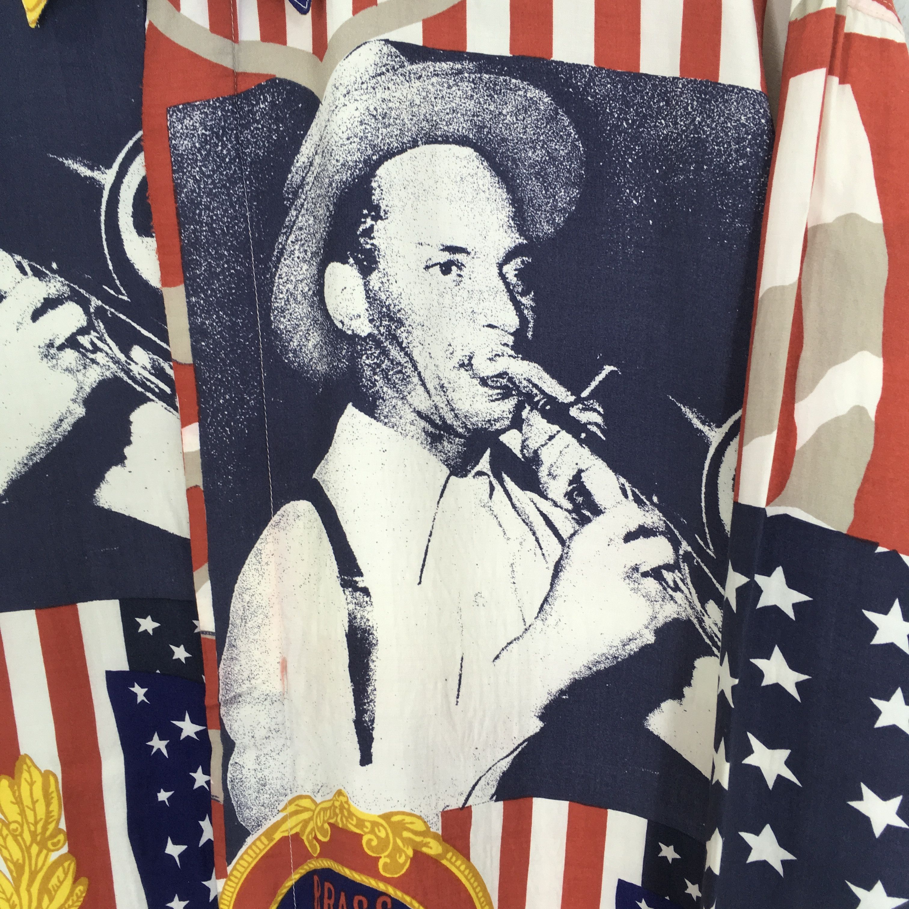 Band Tees Vintage 90s Ambrozzio Brass Dixieland Band Jazz Rayon Shirts Size US L / EU 52-54 / 3 - 4 Thumbnail