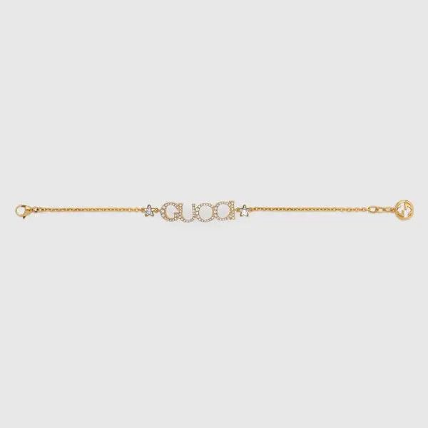 Gucci oc11z0126 Size: OS / Script Crystal Bracelet In Gold Size ONE SIZE - 2 Thumbnail