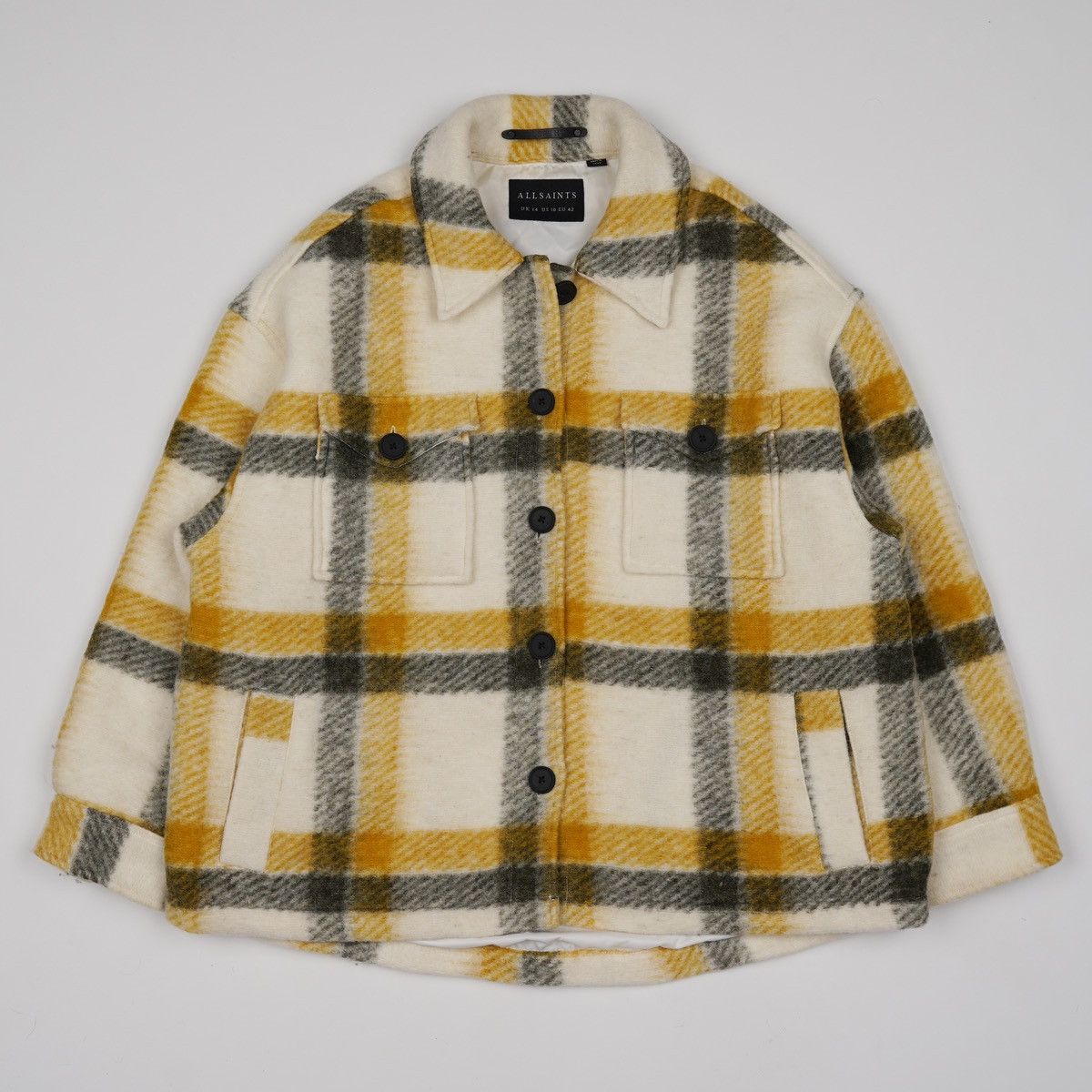 Allsaints Allsaints Fenix Check Jacket Wool Plaid Size L / US 10 / IT 46 - 10 Thumbnail