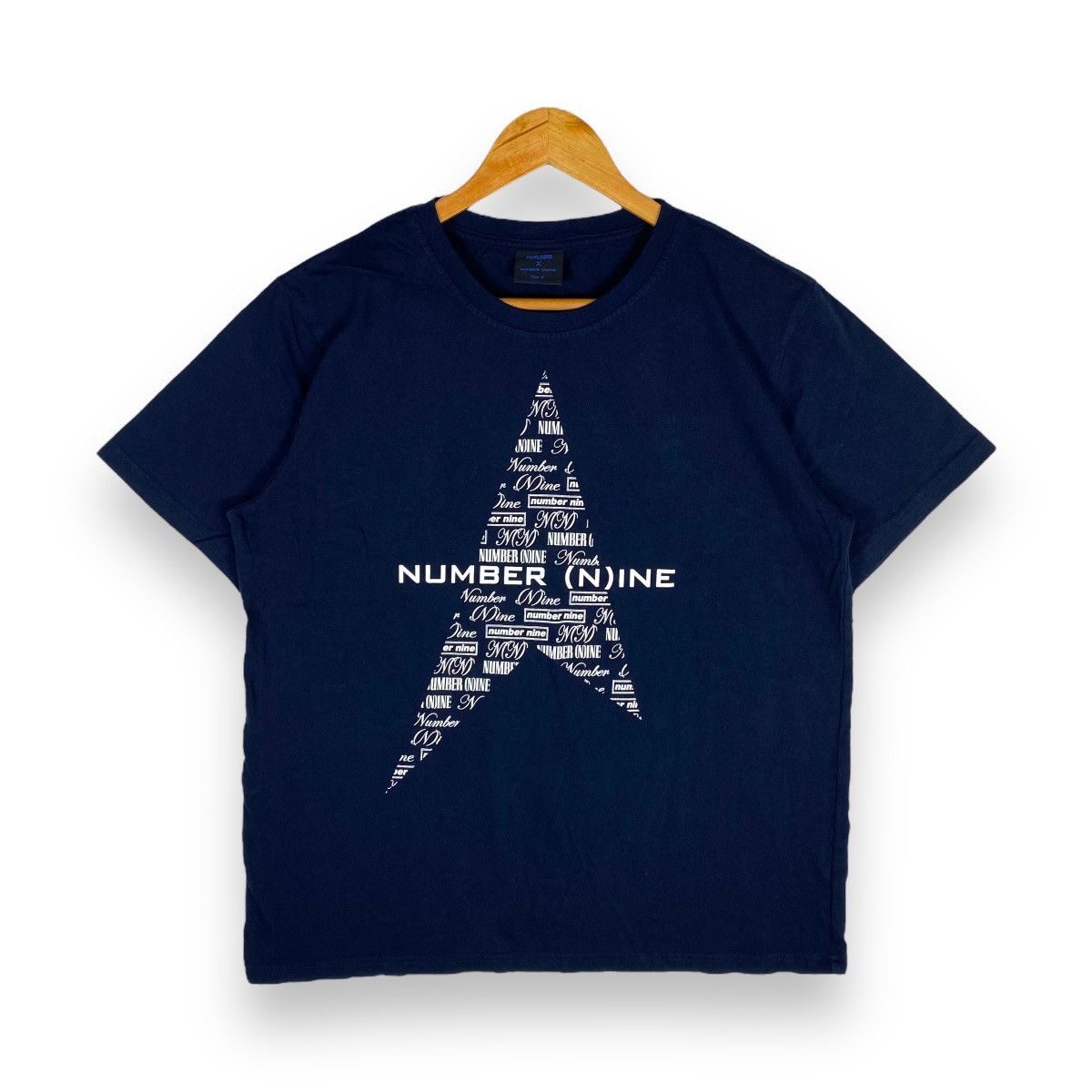 image of Marlboro Number Nine All Logo Tee in Navy, Men's (Size Medium)