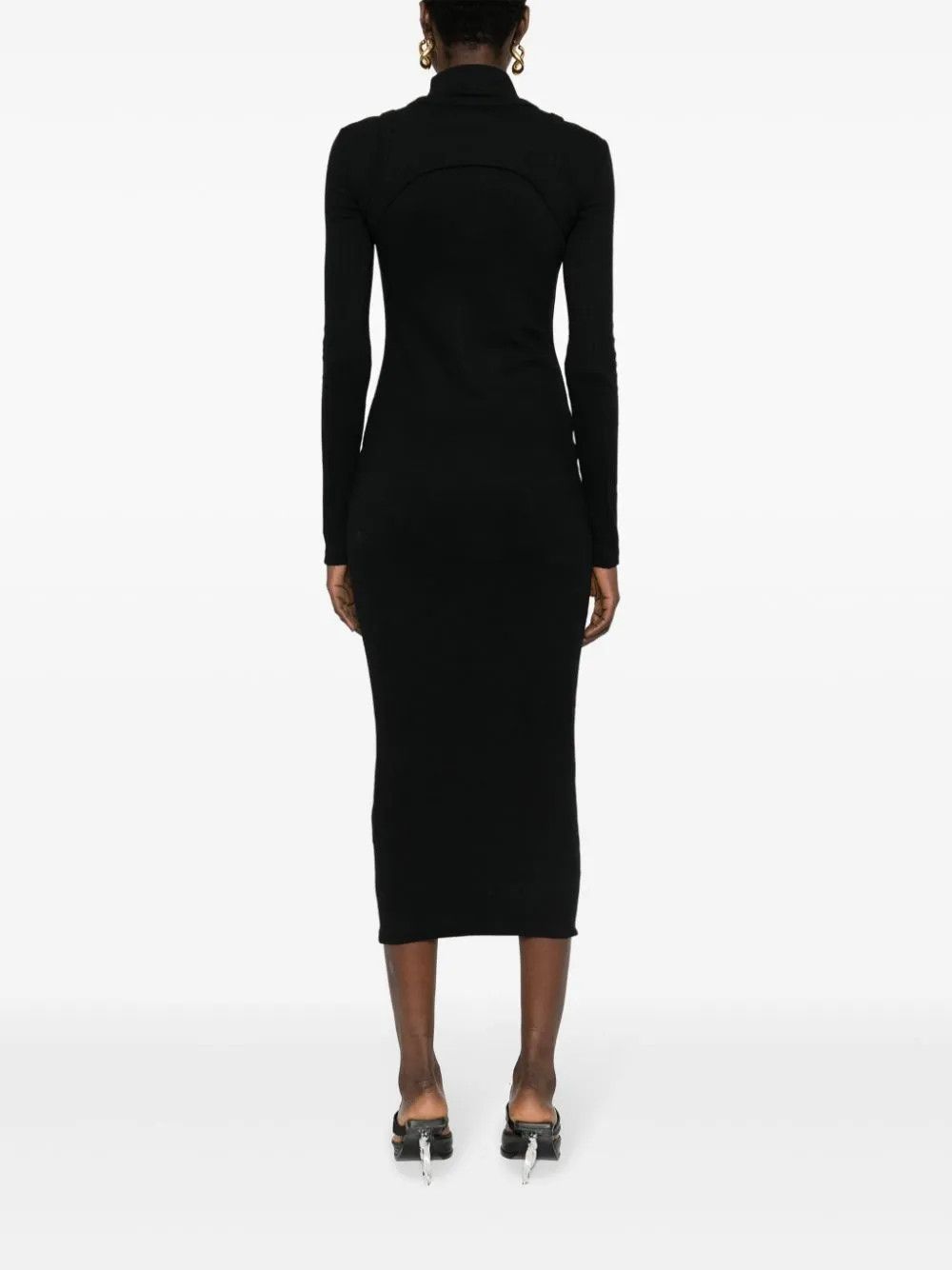 Off-White o1y1125 Midi Dress in Black Size XL / US 12-14 / IT 48-50 - 4 Thumbnail