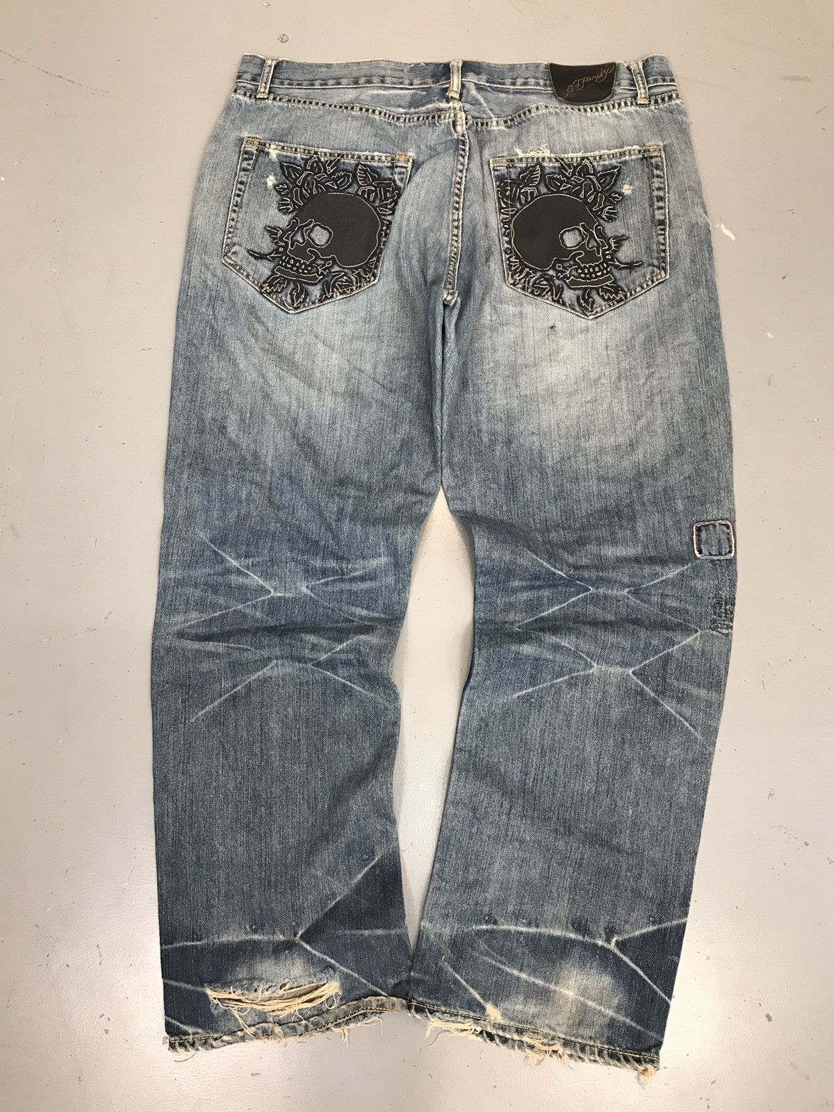Vintage Ed hardy embroidered denim