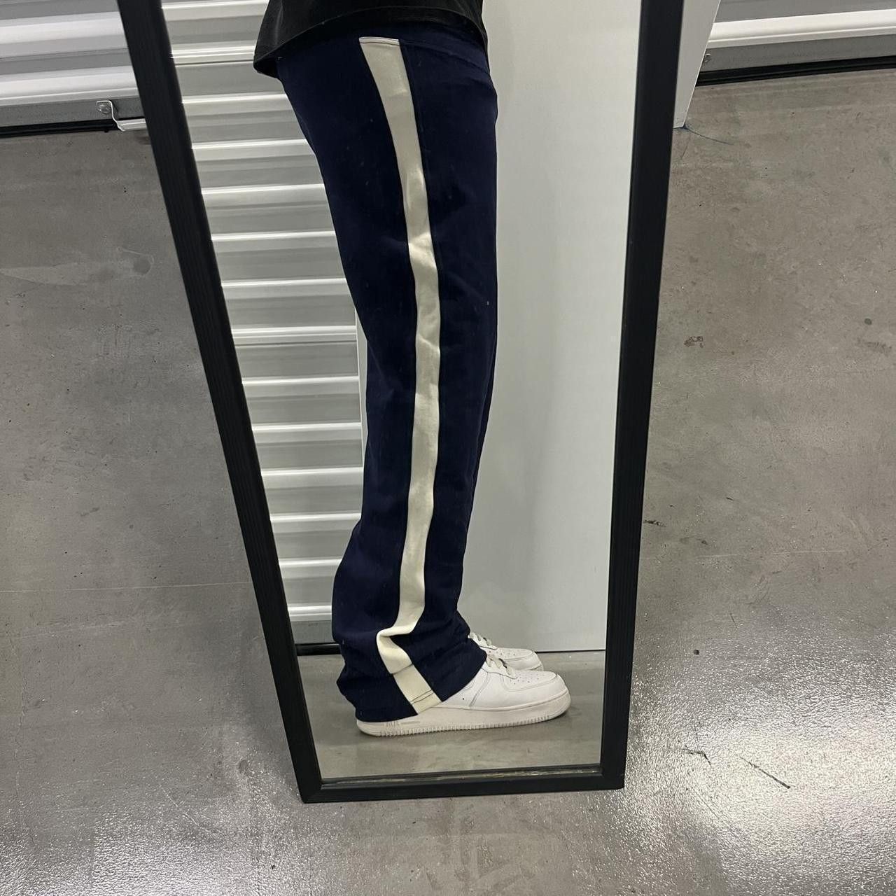 Vintage Crazy Vintage Y2K/2000s Baggy Navy Blue Striped Sweatpants ! Size US 34 / EU 50 - 1 Thumbnail