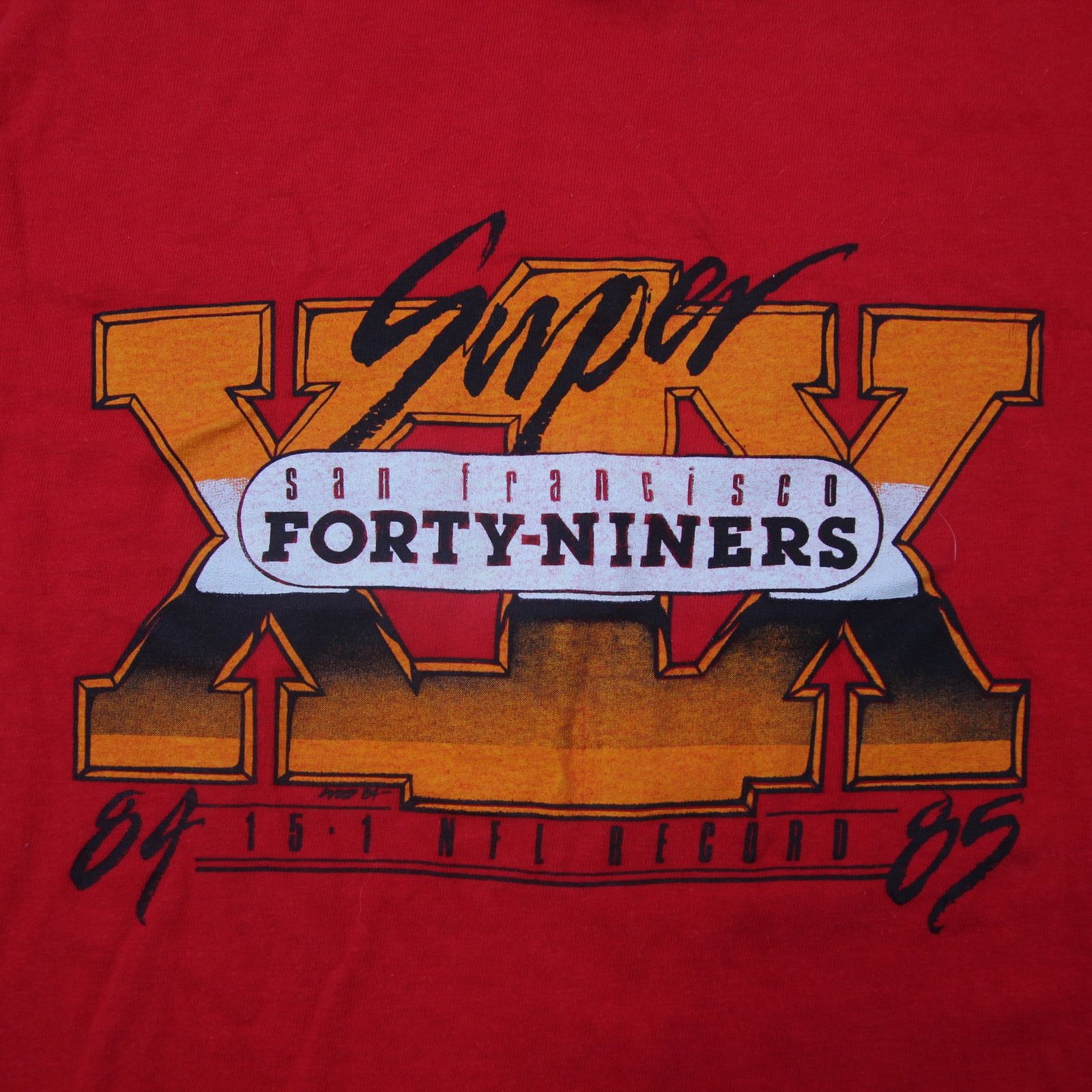 NFL × Vintage Vintage 1985 San Fransisco 49ers Super Bowl Graphic T Shirt Size US L / EU 52-54 / 3 - 7 Thumbnail