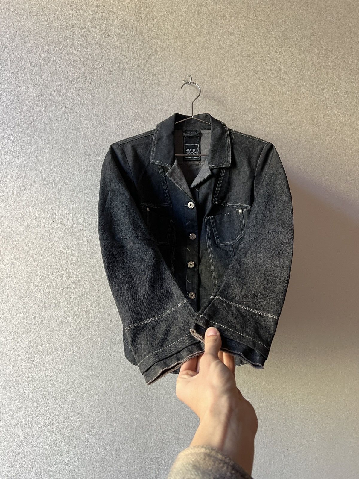 Marithe + Francois Girbaud Marithe Francois Girbaud Avant Garde Navy Blazer Jacket Size S / US 4 / IT 40 - 8 Thumbnail