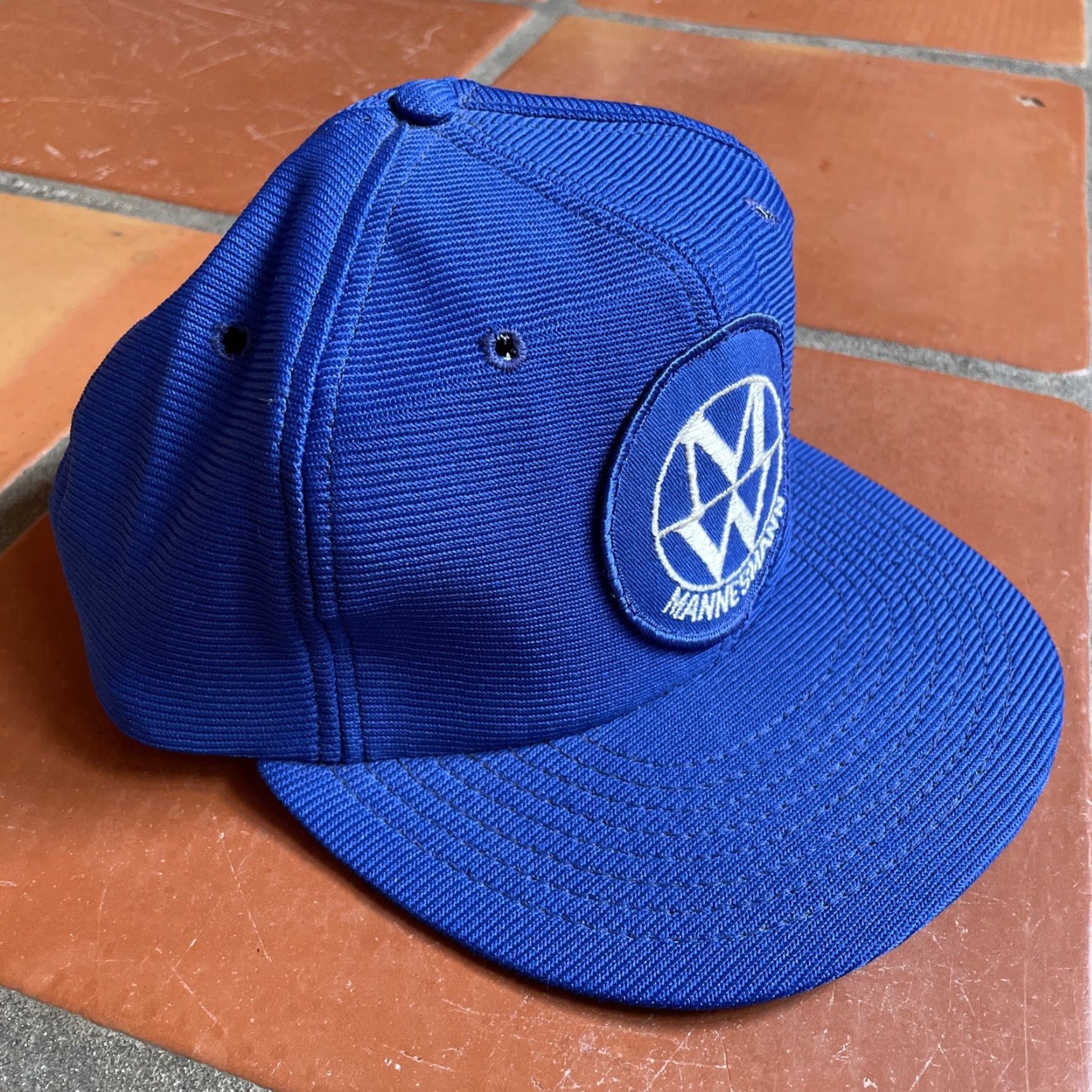 Vintage VINTAGE Funkap Blue Adjustable Snapback Hat Mens MANNESMANN German Conglomerate Truckera style Cap USA Made 1990s Blue Snapback Mens Size ONE SIZE - 3 Thumbnail