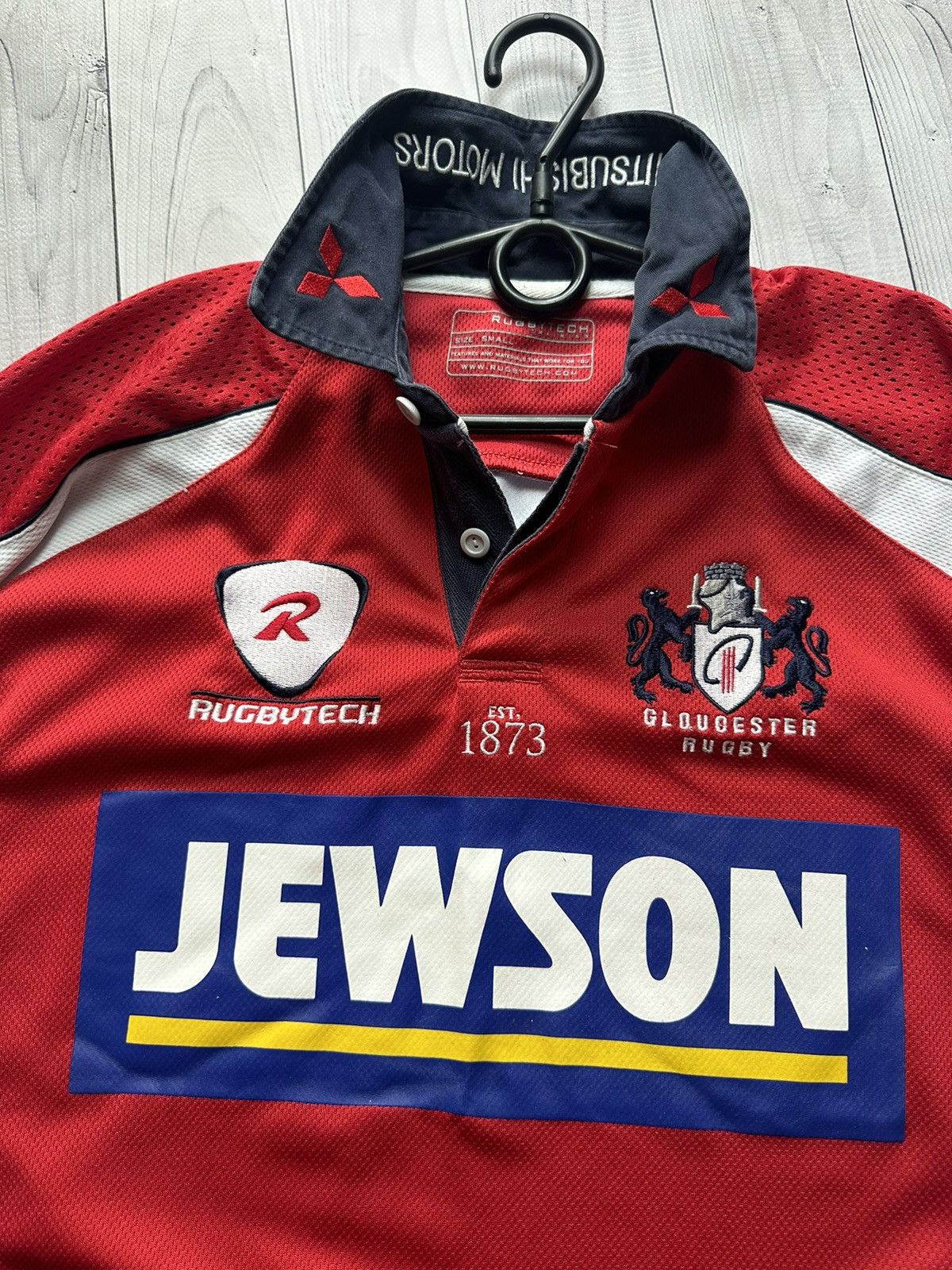 Vintage Vintage Rugby jersey Gloucester size S/M red Mitsubishi logo Size US S / EU 44-46 / 1 - 4 Thumbnail