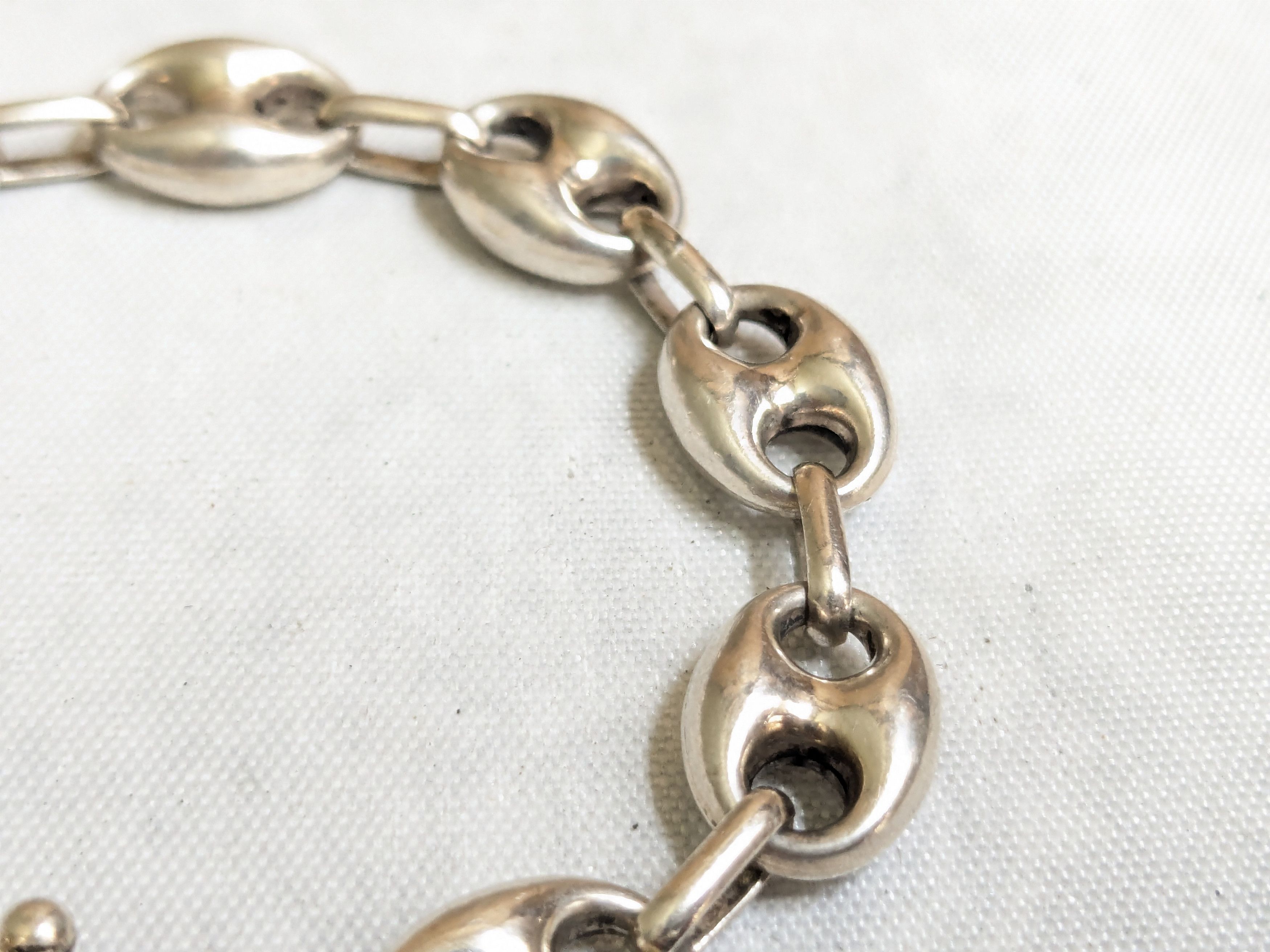 Jewelry Vintage Sterling Silver Anchor Mariner Bracelet 6.75" Hollow Size 26 - 3 Thumbnail