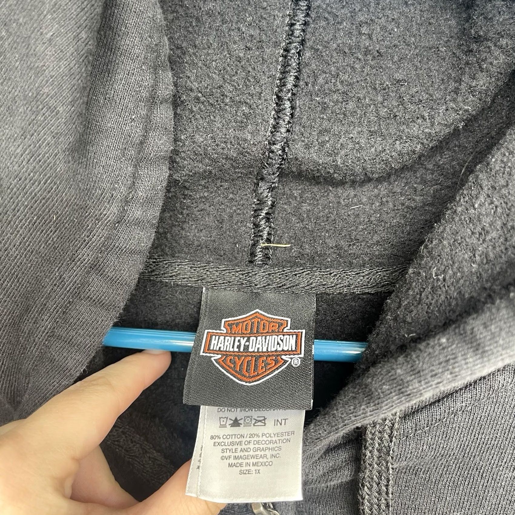 Harley Davidson VINTAGE Harley-Davidson Hoodie Mens XL Full Zip Up Biker HD Riding y2k Womens 1X Size XL / US 12-14 / IT 48-50 - 7 Thumbnail