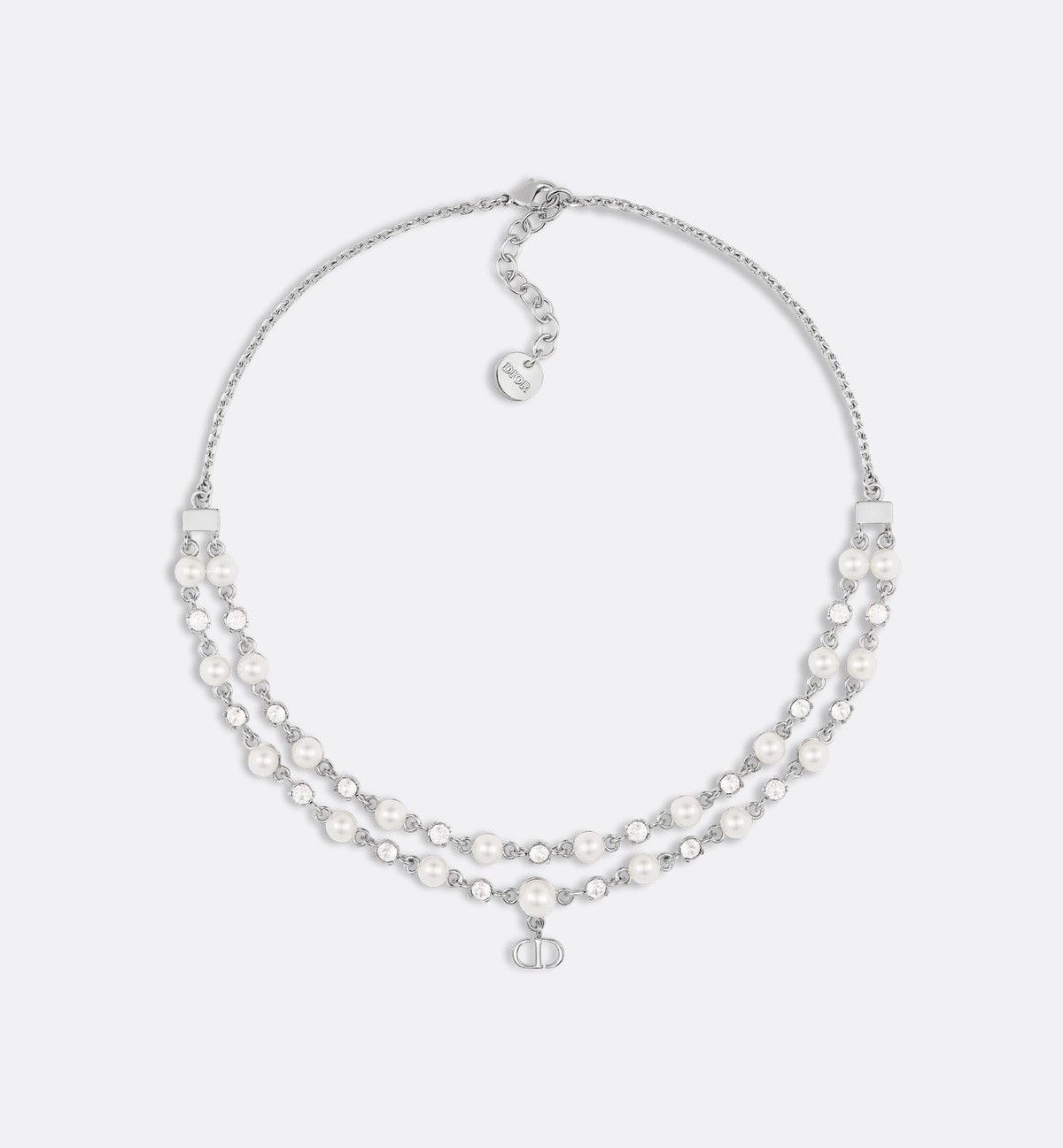 Dior Dior Petit CD Treasure Necklace Silver Pearls Crystals Size ONE SIZE - 1 Thumbnail