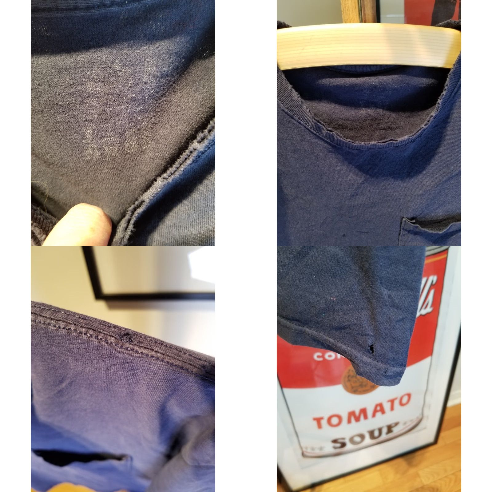 Fruit Of The Loom VINTAGE Fruit of the Loom ONE POCKET T SHIRT XL blue gradient sun faded distressed FRONT POCKET T-SHIRT XL Mens Size US XL / EU 56 / 4 - 8 Thumbnail