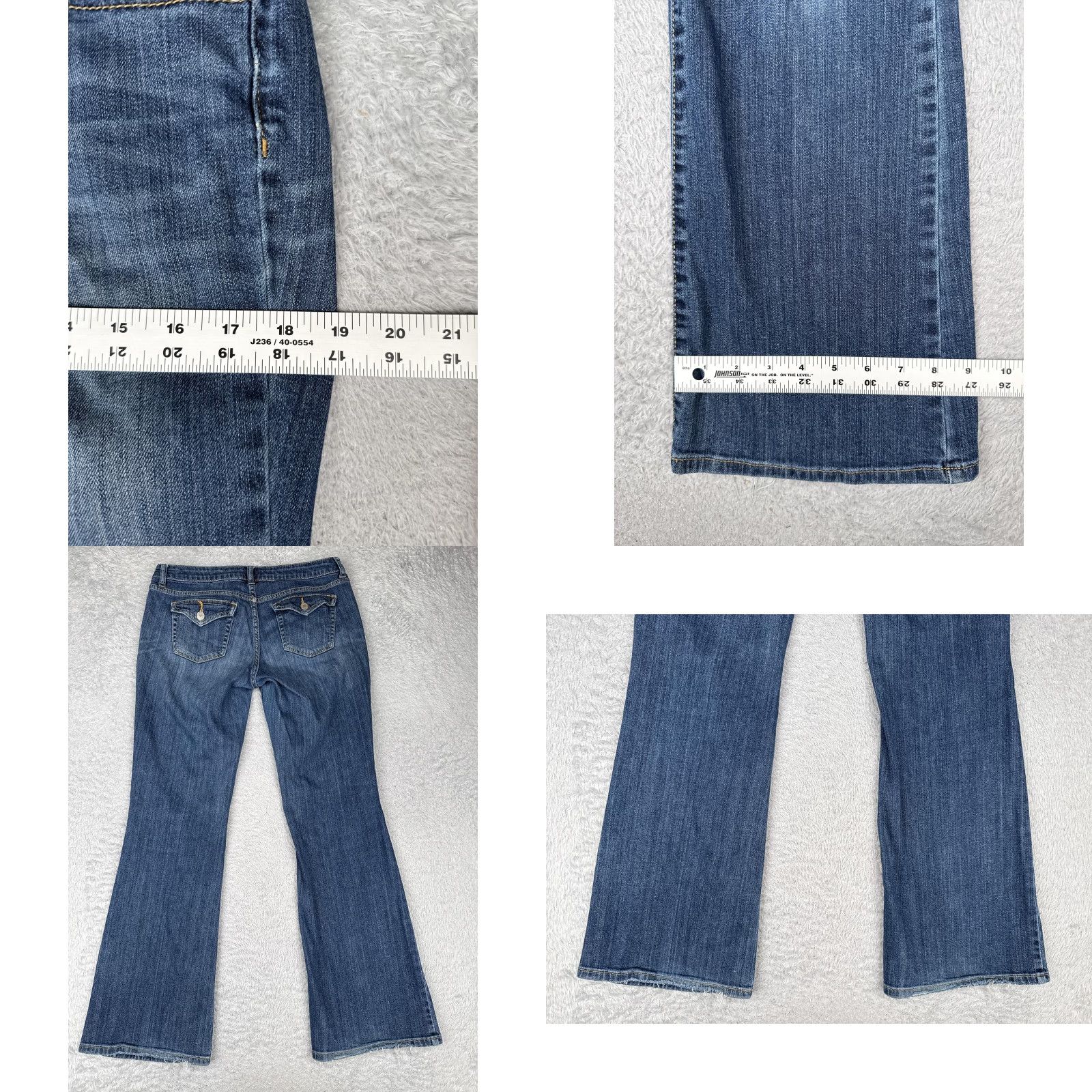 Vintage Jennifer Lopez Jeans Womens 30x31 Blue Bootcut Flap Pockets Denim Cotton Blend Size 30" / US 8 / IT 44 - 9 Thumbnail