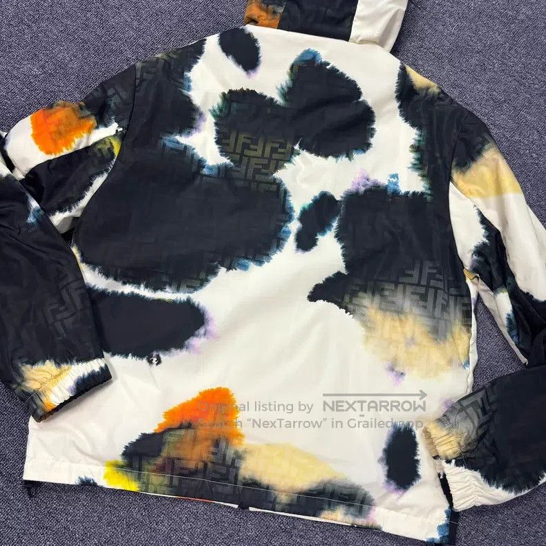 Fendi Fendi Patterned Logo Printed Splatter Effect Zip-Up Hooded Size US S / EU 44-46 / 1 - 6 Thumbnail