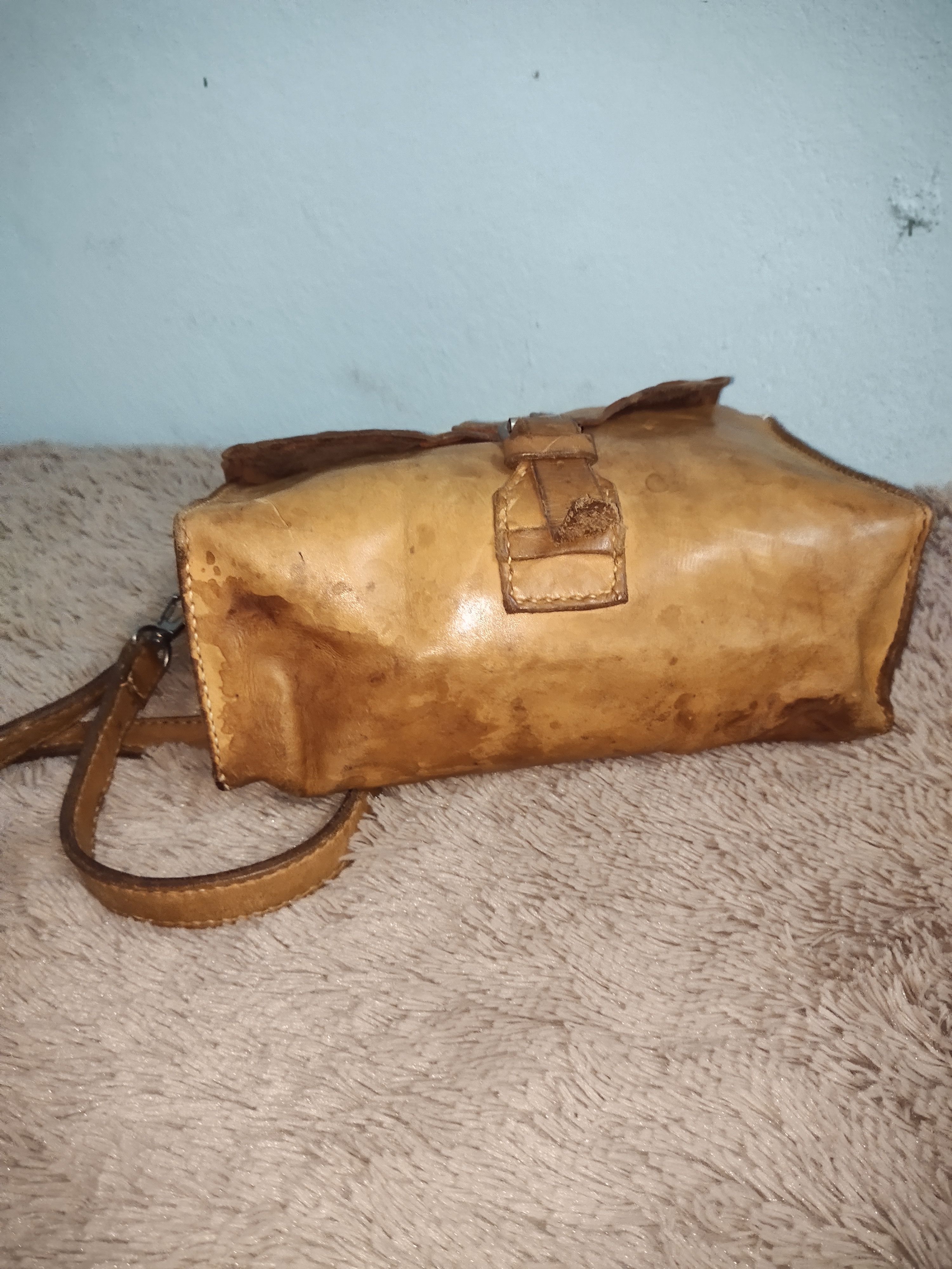 Genuine Leather × Vintage Vintage Poche Boho Leather Bag Size ONE SIZE - 4 Thumbnail