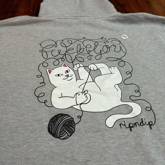 Rip N Dip NEW RIPNDIP TANGLED HEATHER GRAY HOODIE SZ 2XL XXL Grailed