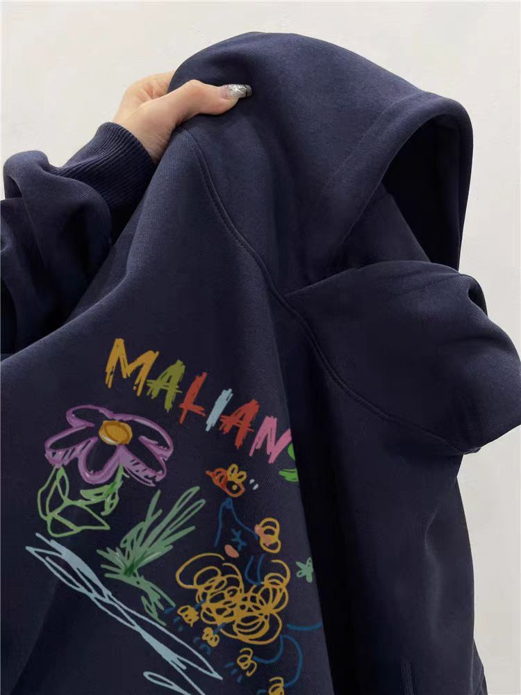 Designer × Japanese Brand Hip Hop Graffiti Print Loose Retro Hooded Sweatshirt Size US L / EU 52-54 / 3 - 2 Thumbnail