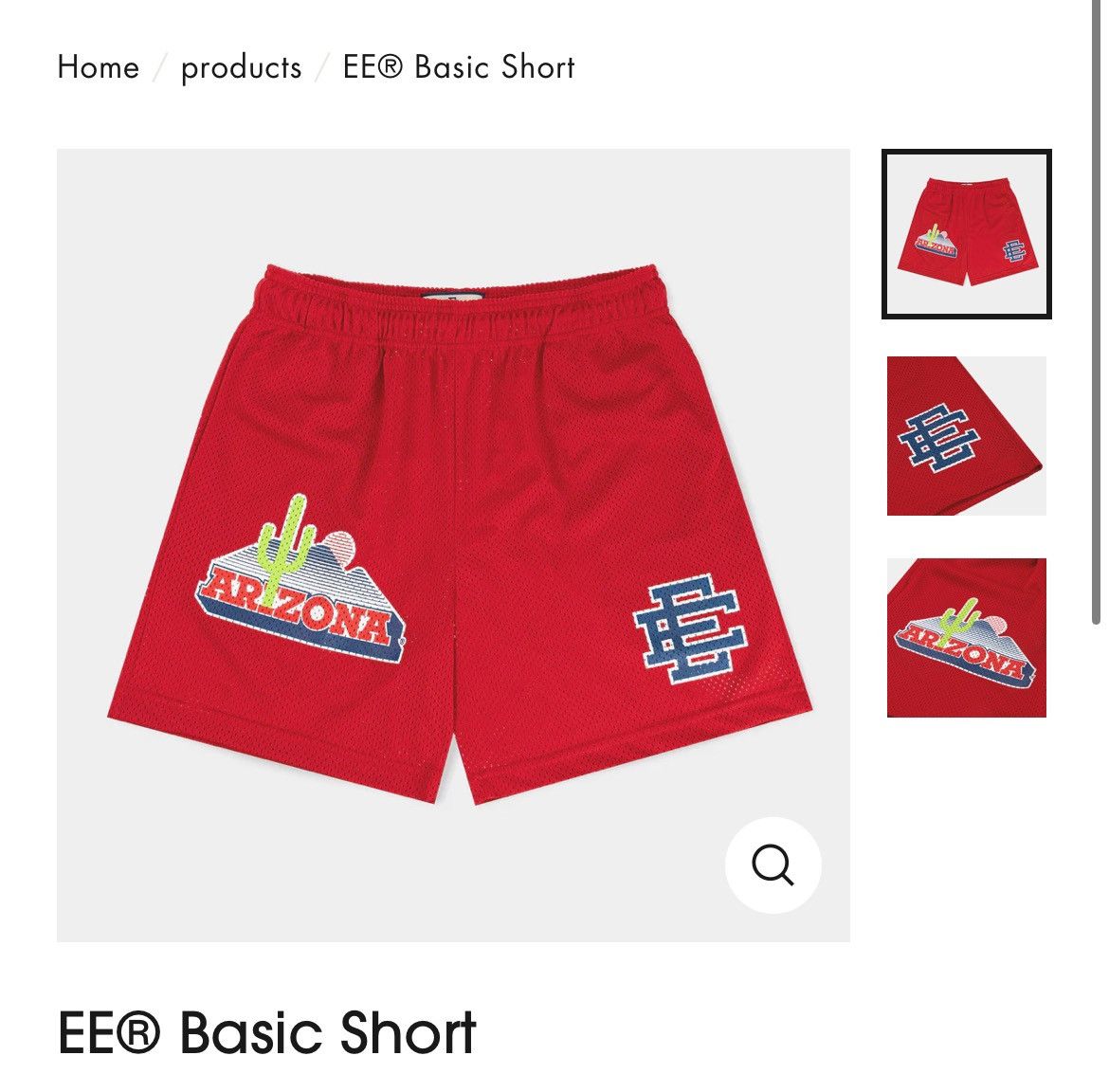 image of Eric Emanuel Ee Red Arizona Wildcats Shorts Medium, Men's (Size 30)