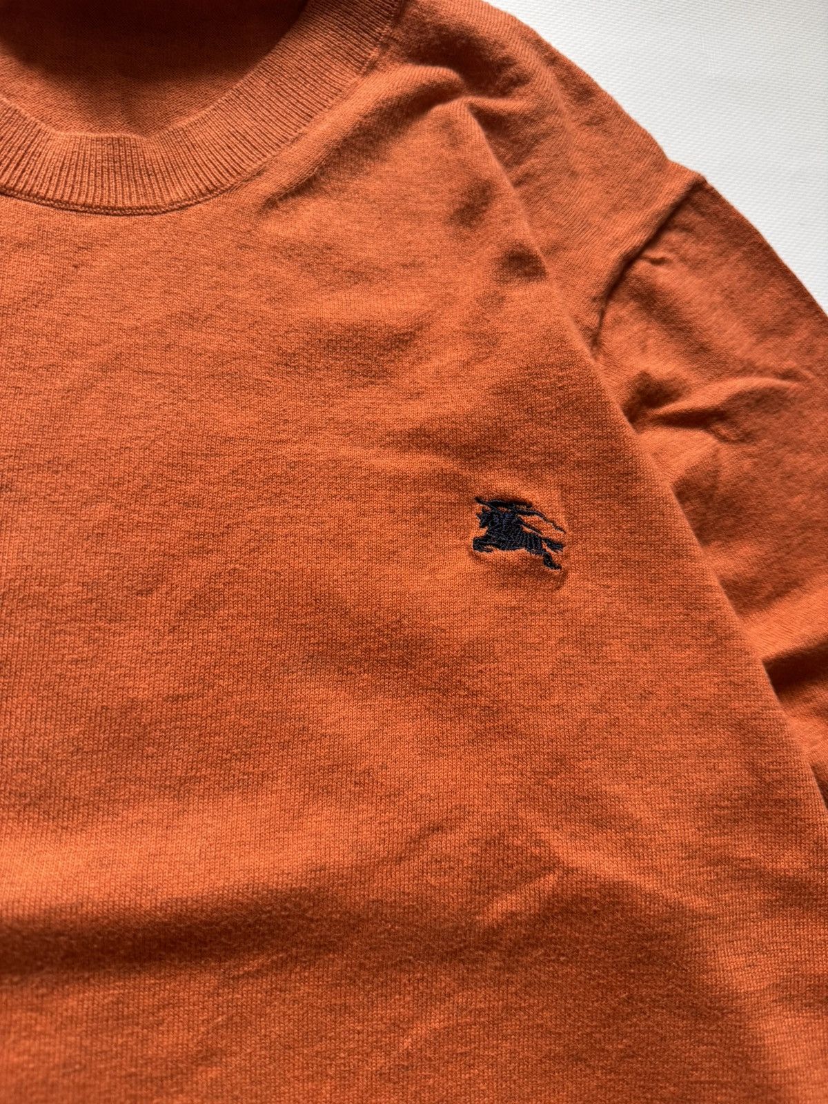 Burberry Vintage Burberry Embroidered Knight Logo Wool Sweater - Rust Size US L / EU 52-54 / 3 - 6 Thumbnail