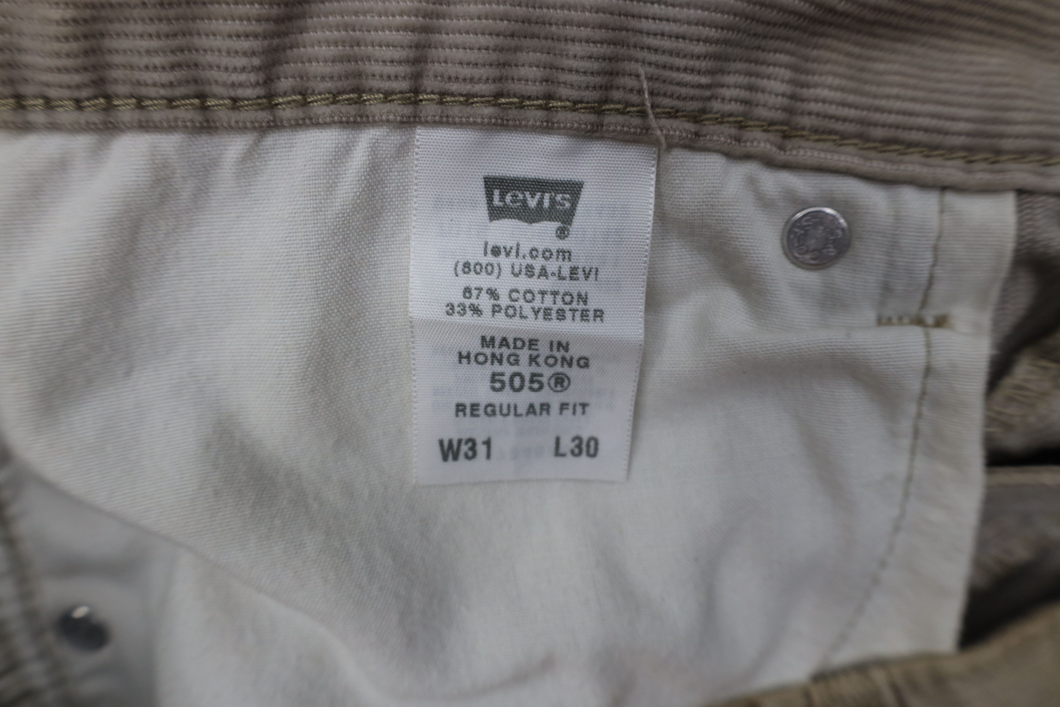 Levi's Vintage Y2K Levis 505 Regular Straight Leg Corduroy Pants Size US 31 - 9 Thumbnail