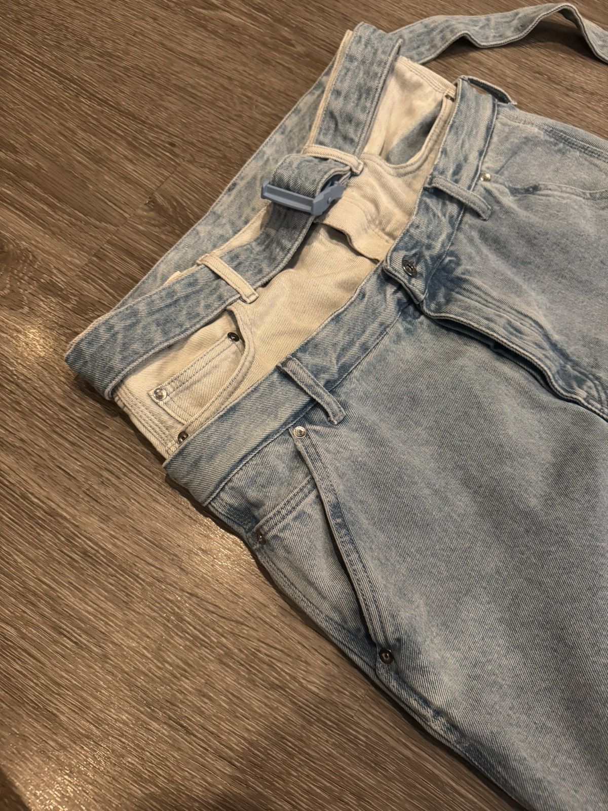 Off-White Off White Double Waist Double Knee Baggy Denim Jeans 30 Size US 30 / EU 46 - 3 Thumbnail