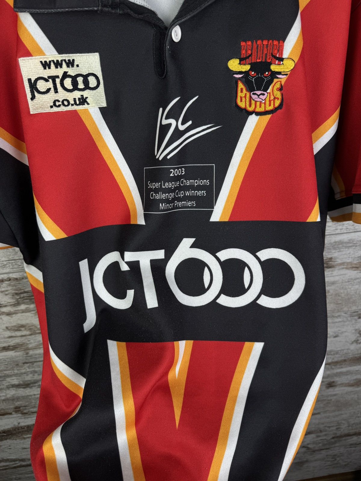 Vintage Bradford Bulls Super League Champions Away Rugby T-Shirt Size US S / EU 44-46 / 1 - 8 Thumbnail