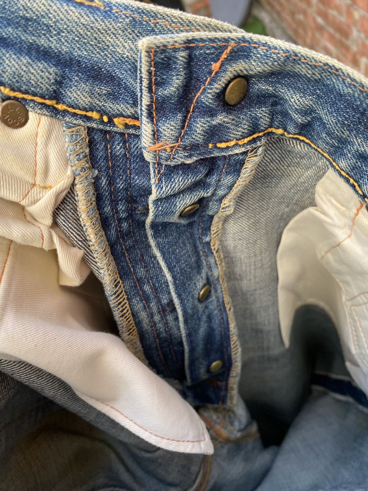 Japanese Brand W29x32.5 Vintage evis redline distressed made in JAPAN Size US 29 - 11 Thumbnail