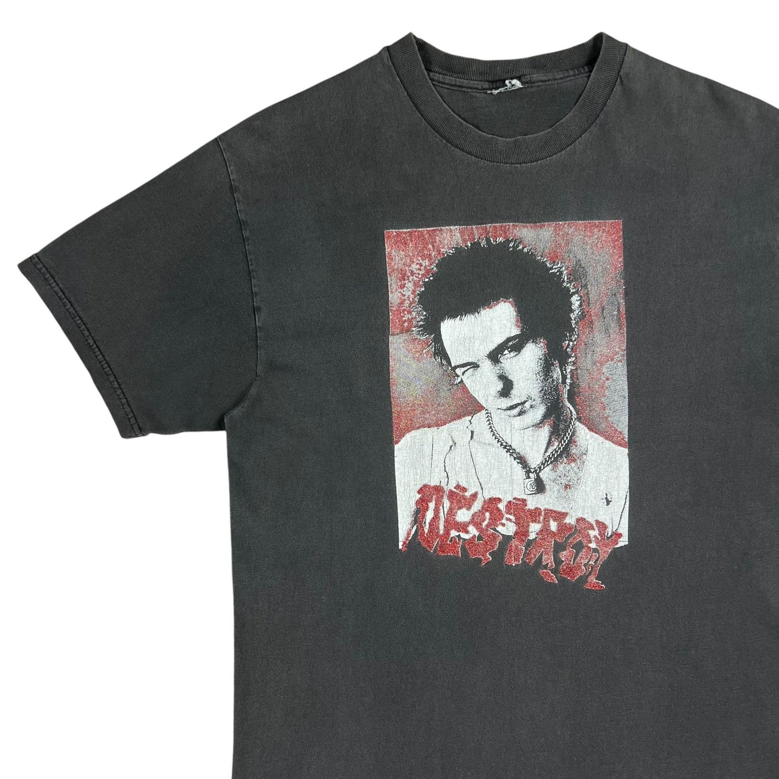 Band Tees × Vintage Vintage 90s Sid Vicious Sex Pistols DESTROY faded band tee Size US M / EU 48-50 / 2 - 4 Thumbnail