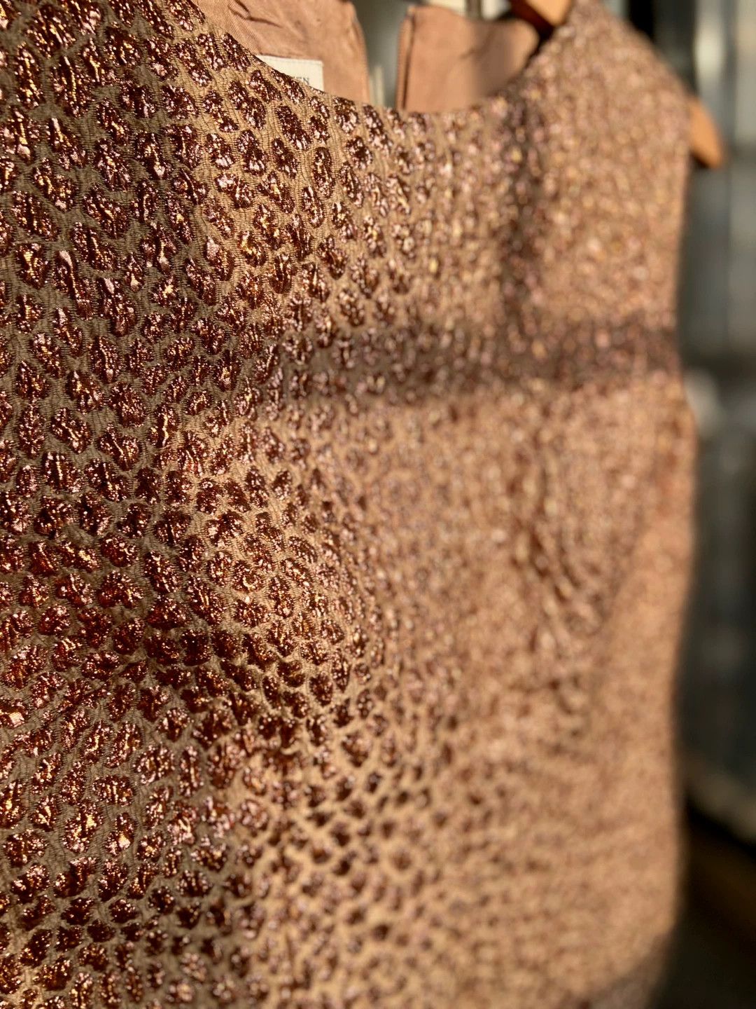 Dries Van Noten DVN Gold Brown Metallic Wire Embossed Vest 36 Size XS / US 0-2 / IT 36-38 - 3 Thumbnail