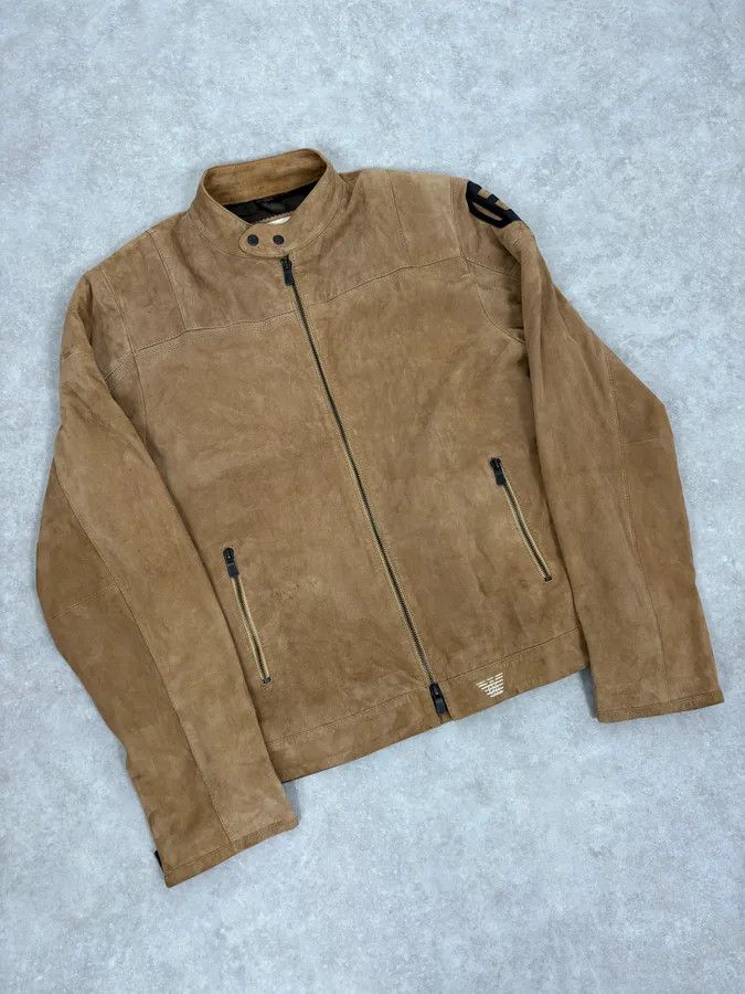 Emporio Armani SS2004 Emporio Armani Beige Suede Leather Jacket Size US M / EU 48-50 / 2 - 4 Thumbnail