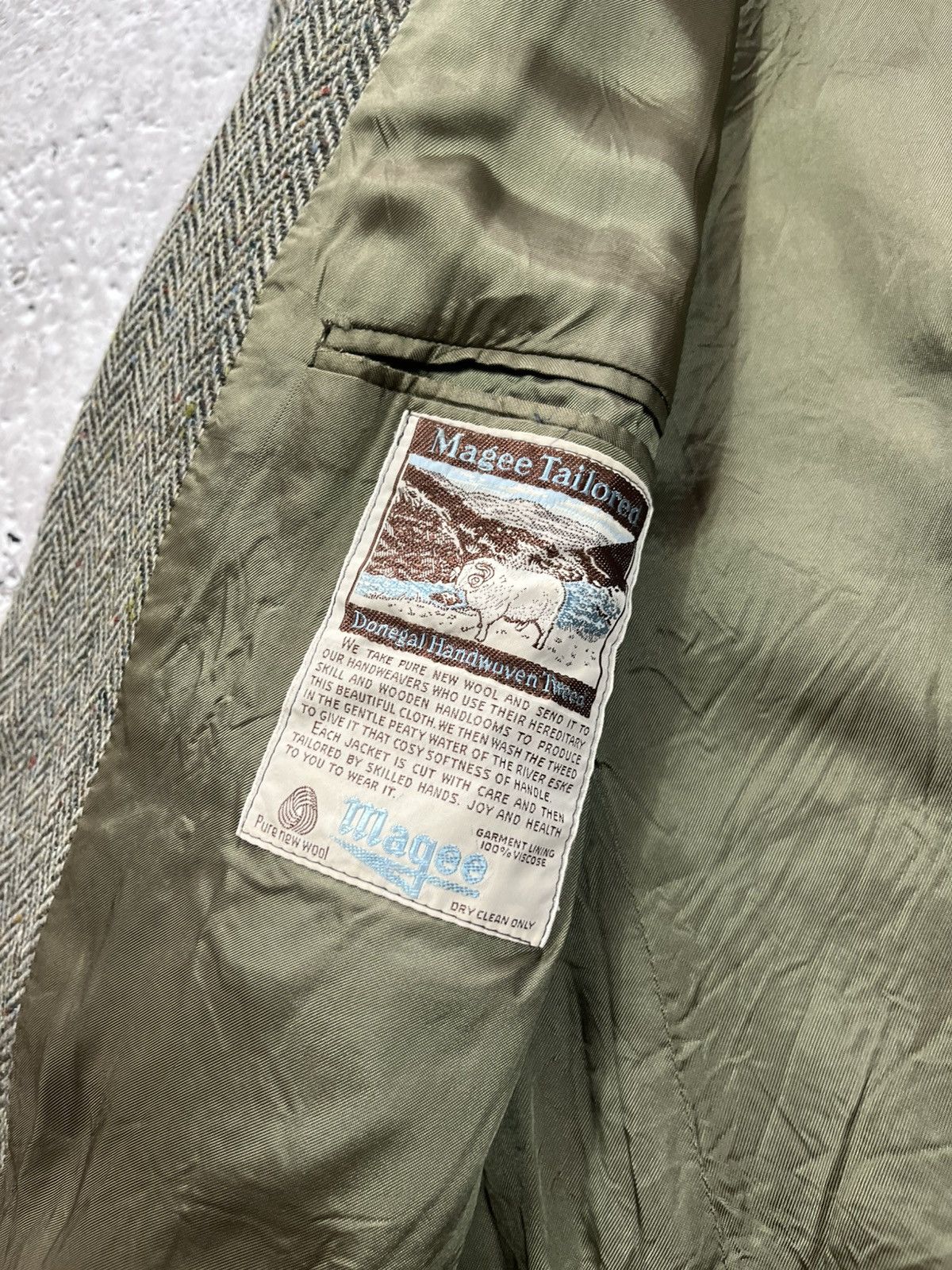 Magee × Vintage Vintage Magee Donegal Tweed Blazer Pure Wool Ireland Size 42R - 10 Thumbnail