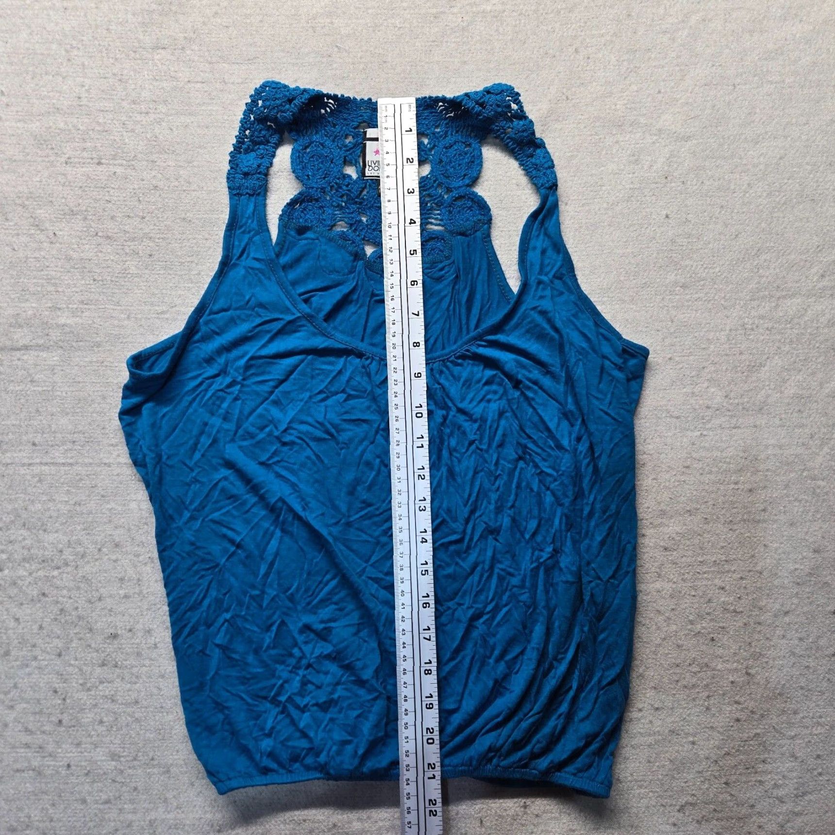 Vintage VINTAGE Living Doll Women's Tank Top Large Light Blue Lace Sleeveless Relaxed Fit Lightweight Spring Fall Winter Shirt Size L / US 10 / IT 46 - 5 Thumbnail