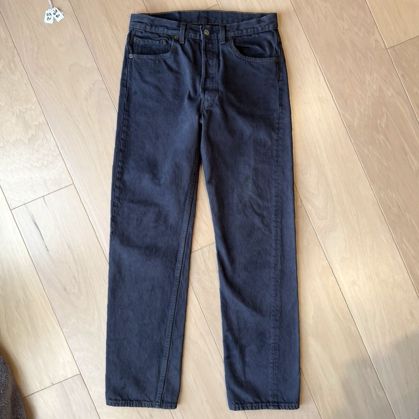 Levi's VINTAGE Levi's 501 Jeans 30 Purple Straight Leg 90s Denim Workwear Non Selvedge Mens Jeans 501 Series Cowboy Southwestern USA Western 90s Size US 30 / EU 46 - 2 Thumbnail