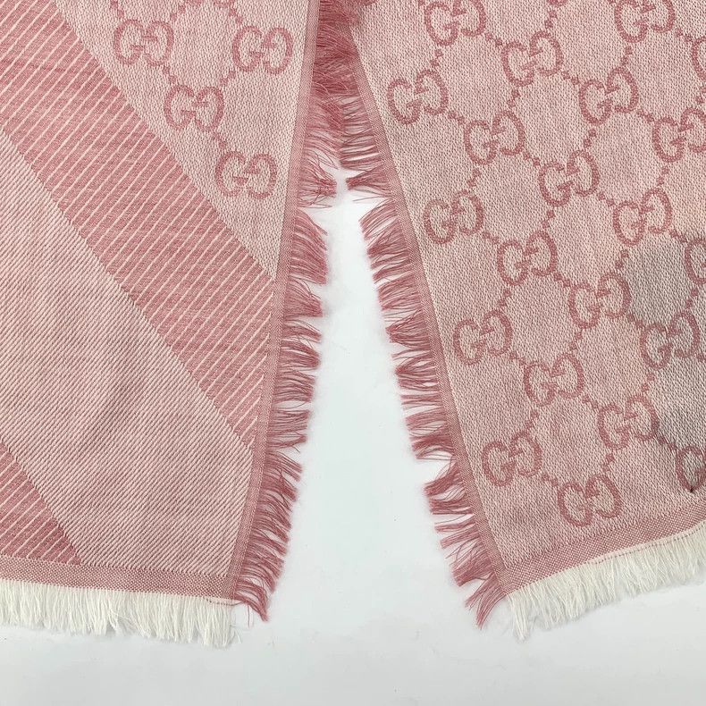 Gucci Gucci Pink wool mulberry silk blend scarf 2502-Nextarrow Size ONE SIZE - 5 Thumbnail