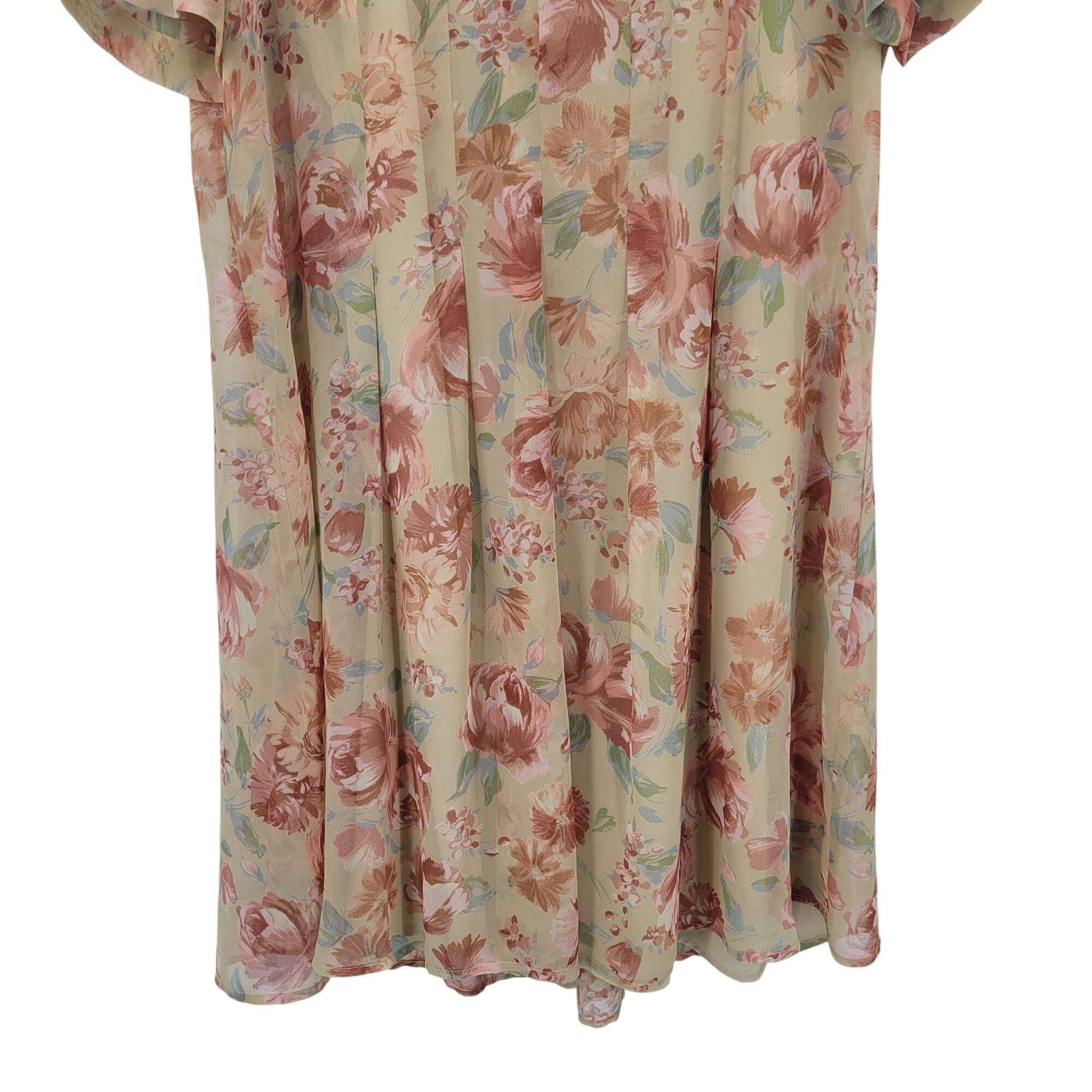 Laura Ashley Vtg Laura Ashley Sheer Floral Short-Sleeve Shift Dress Sz 4 Size S / US 4 / IT 40 - 7 Thumbnail