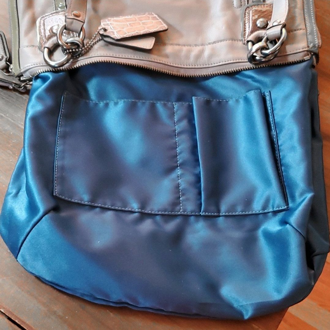 Coach Coach Kristen Spectator Bag Expandable Grey Green Leather Size ONE SIZE - 8 Thumbnail