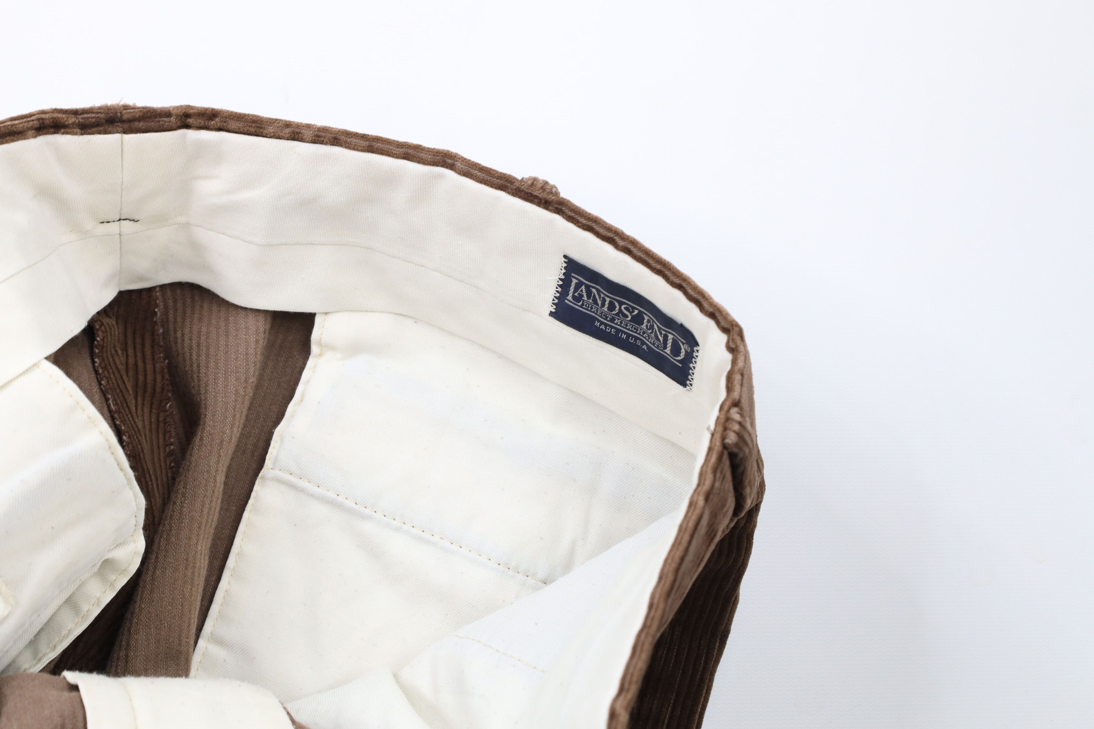 Lands' End × Vintage Vintage 90s Lands End Cuffed Wide Leg Corduroy Pants USA Size US 36 / EU 52 - 8 Thumbnail